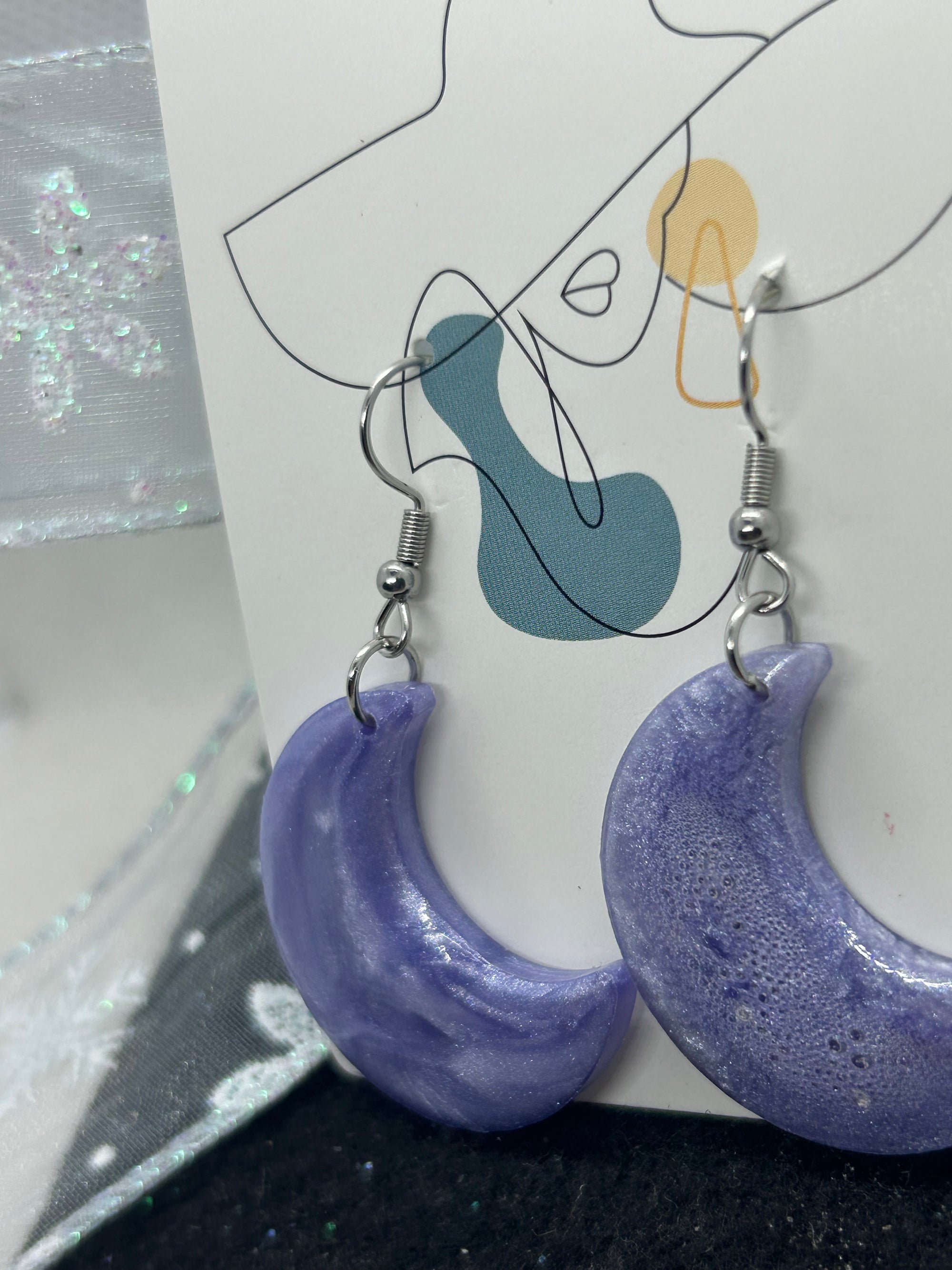 Purple Halfmoon Earrings