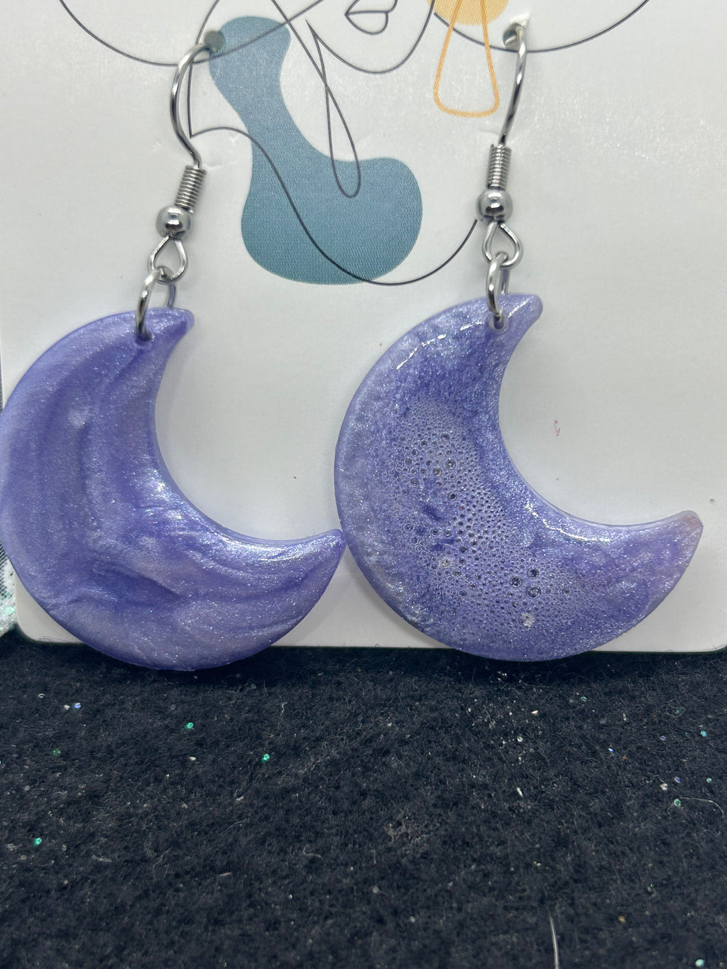 Purple Halfmoon Earrings