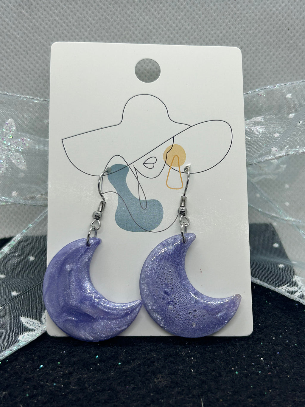 Purple Halfmoon Earrings