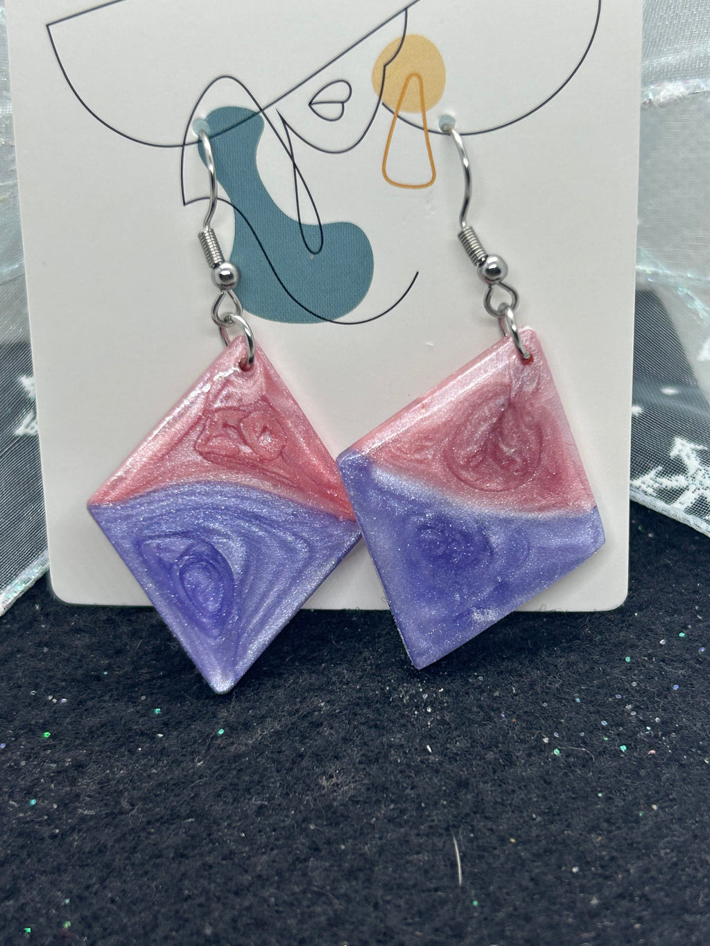 Pink and Purple Earrings