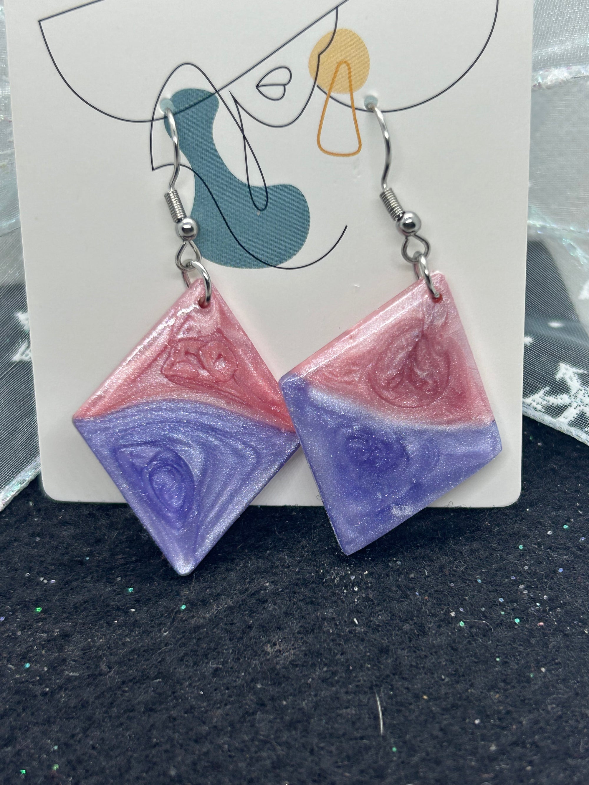 Pink and Purple Earrings