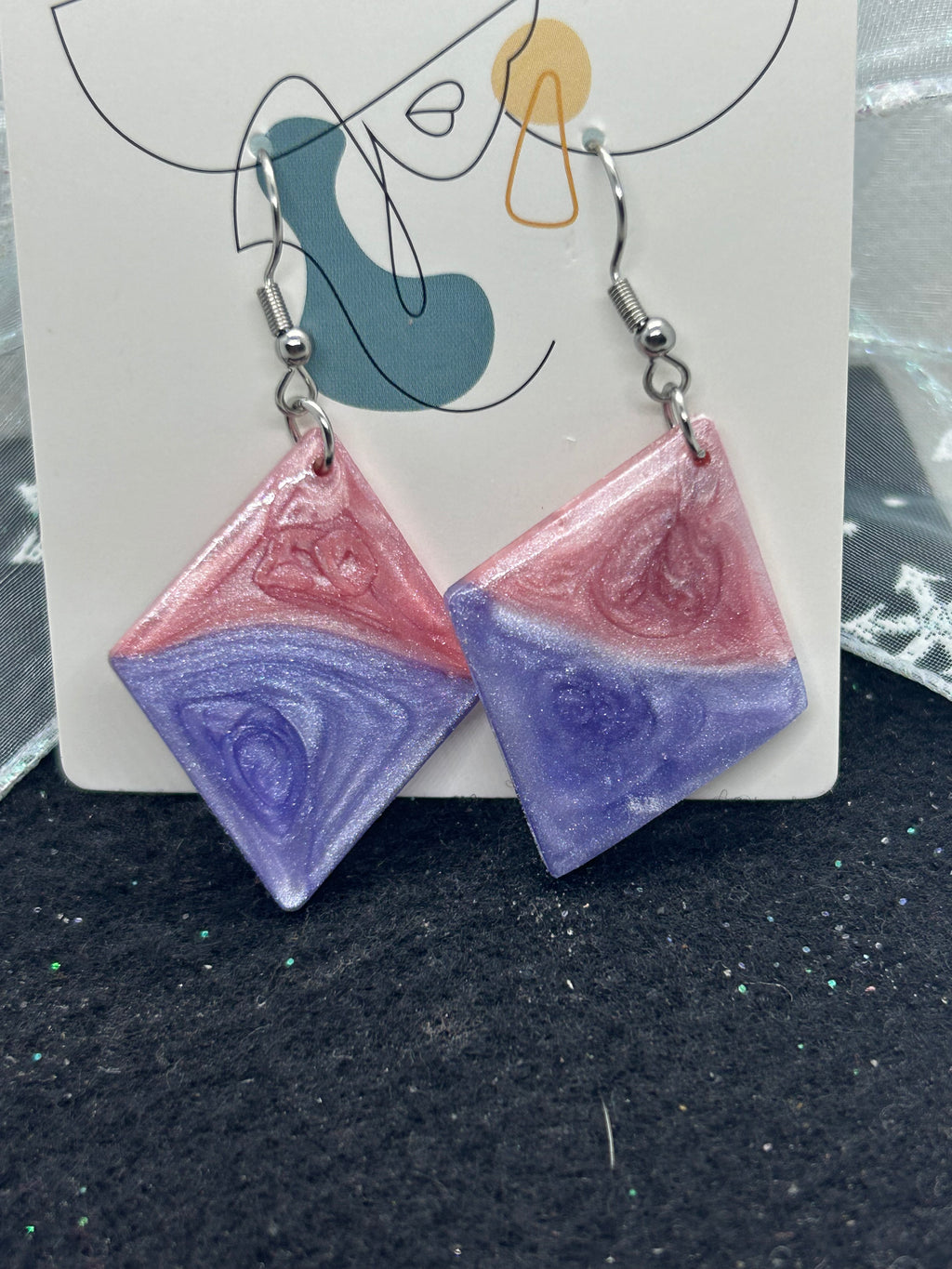 Pink and Purple Earrings