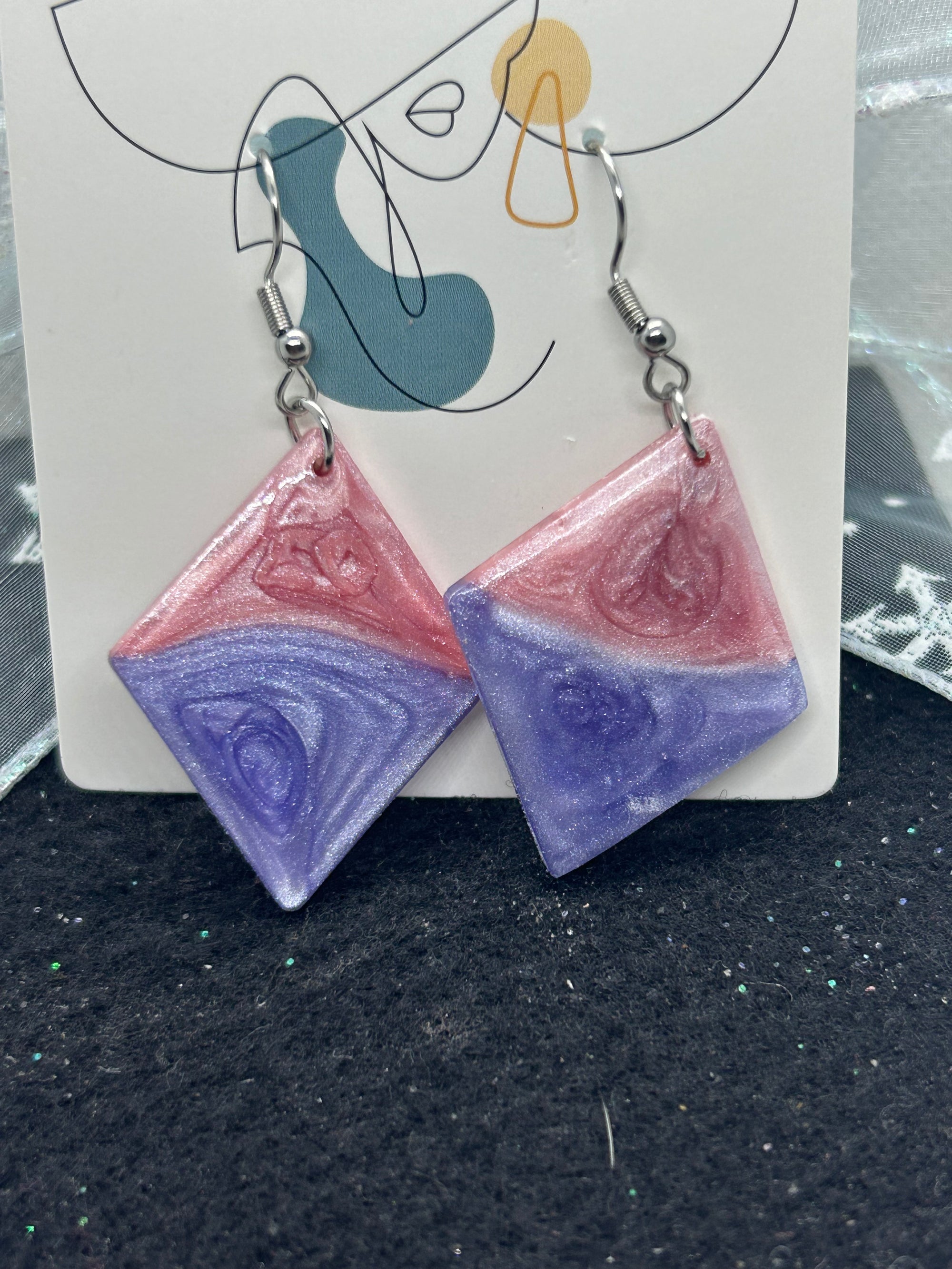 Pink and Purple Earrings