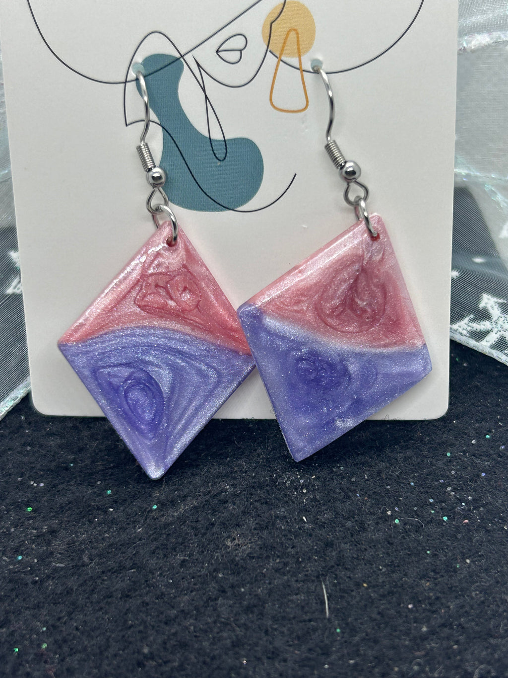 Pink and Purple Earrings