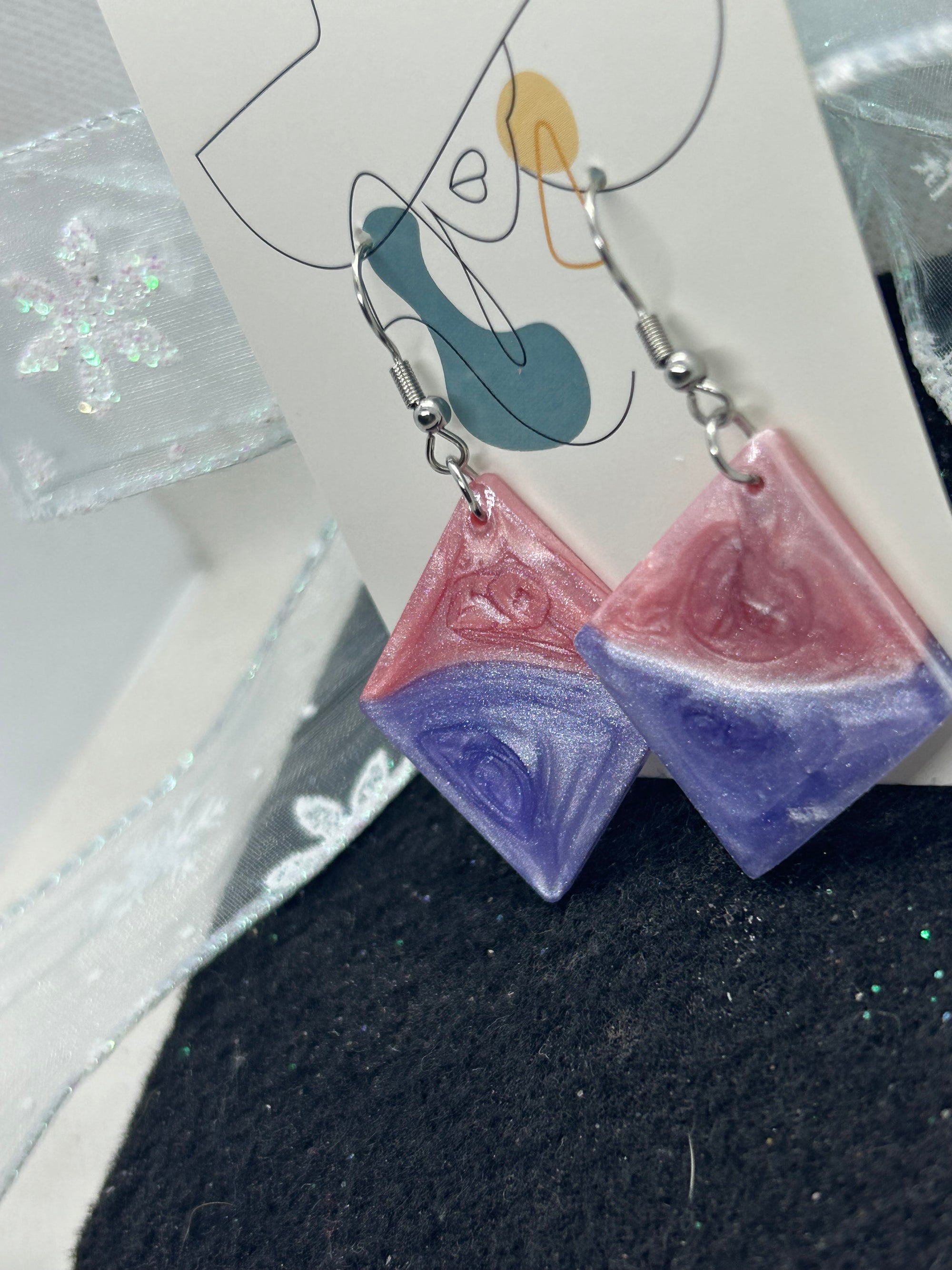 Pink and Purple Earrings