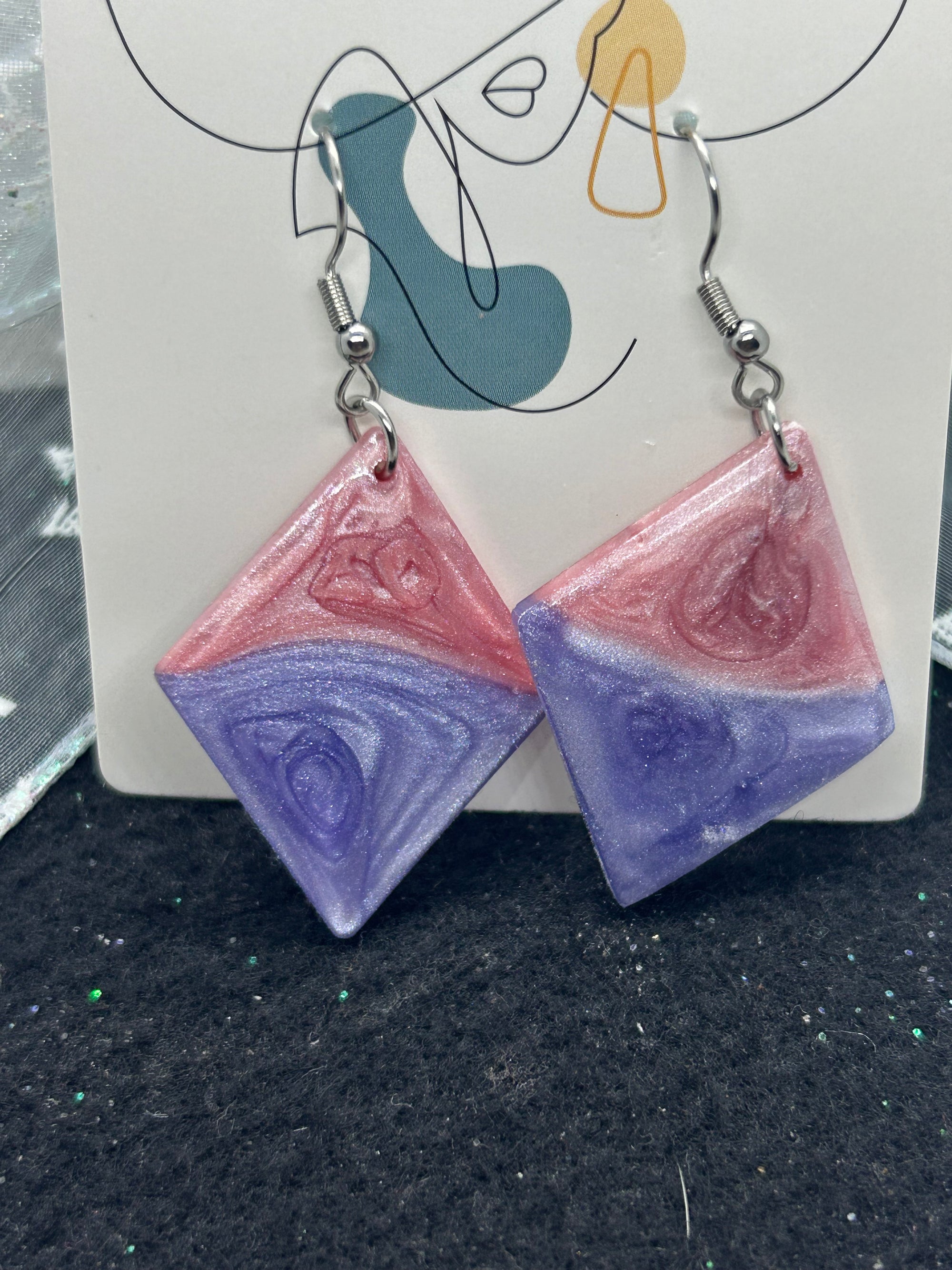 Pink and Purple Earrings