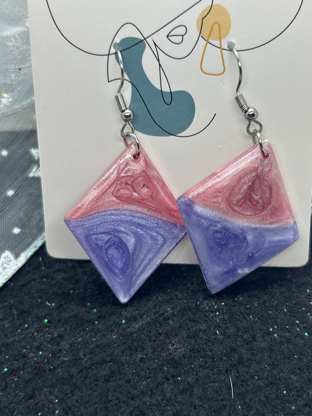 Pink and Purple Earrings