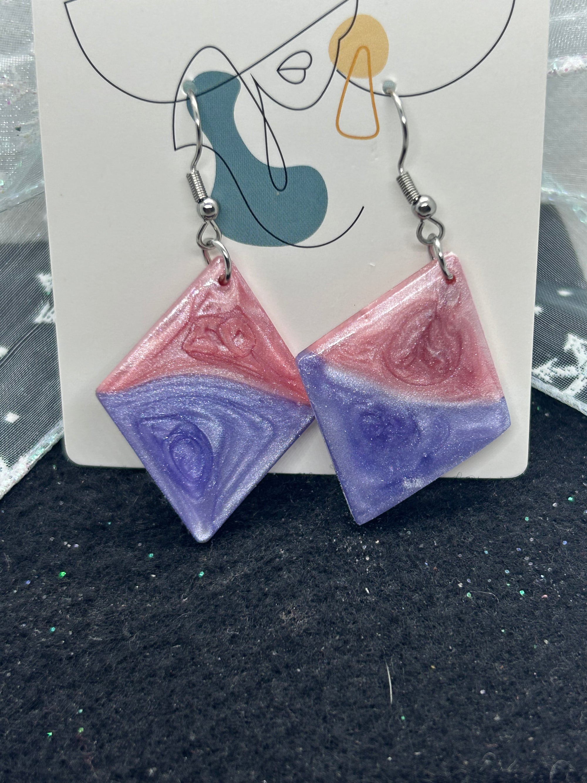 Pink and Purple Earrings