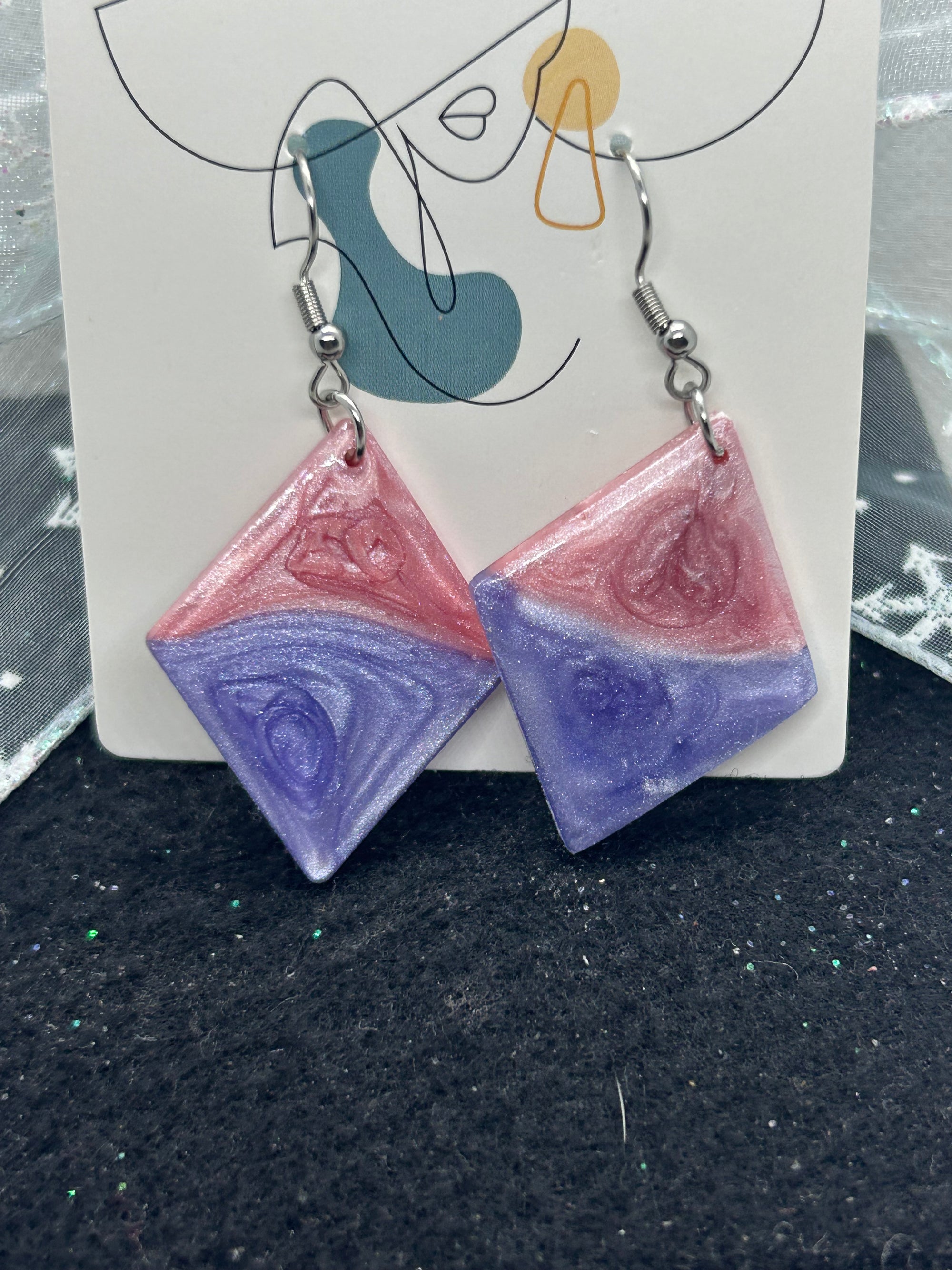 Pink and Purple Earrings