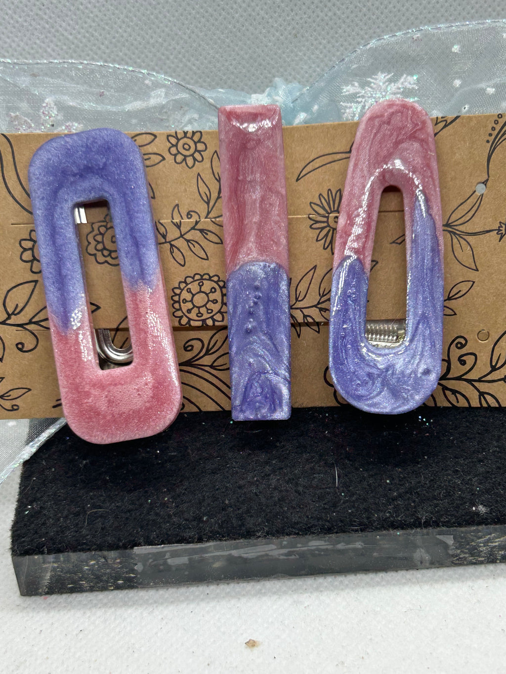 Pink and Purple Hair Clips