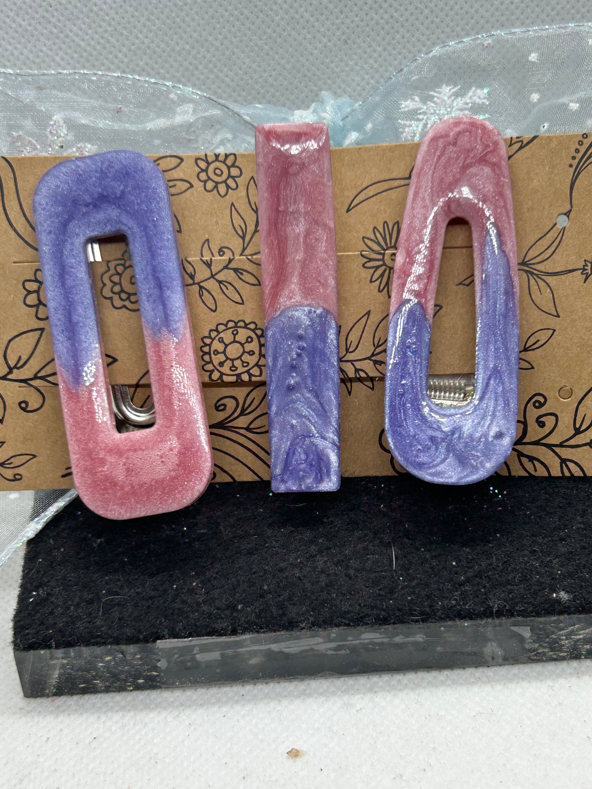 Pink and Purple Hair Clips