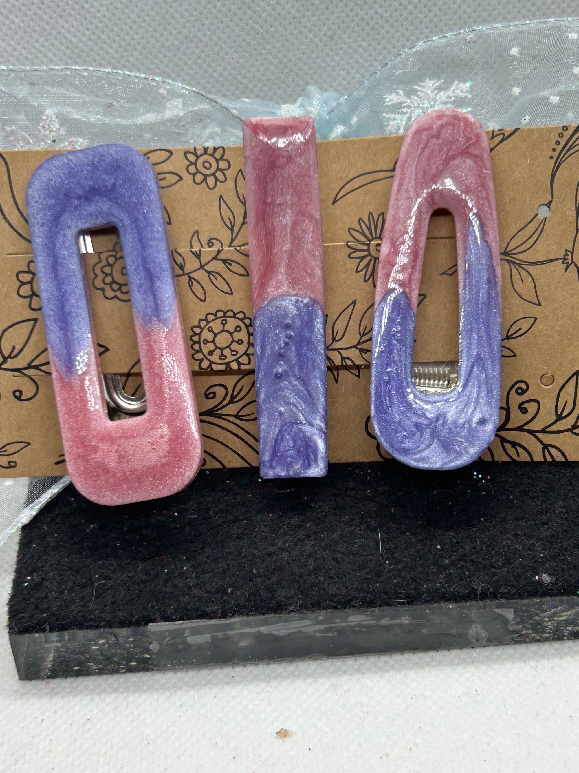 Pink and Purple Hair Clips