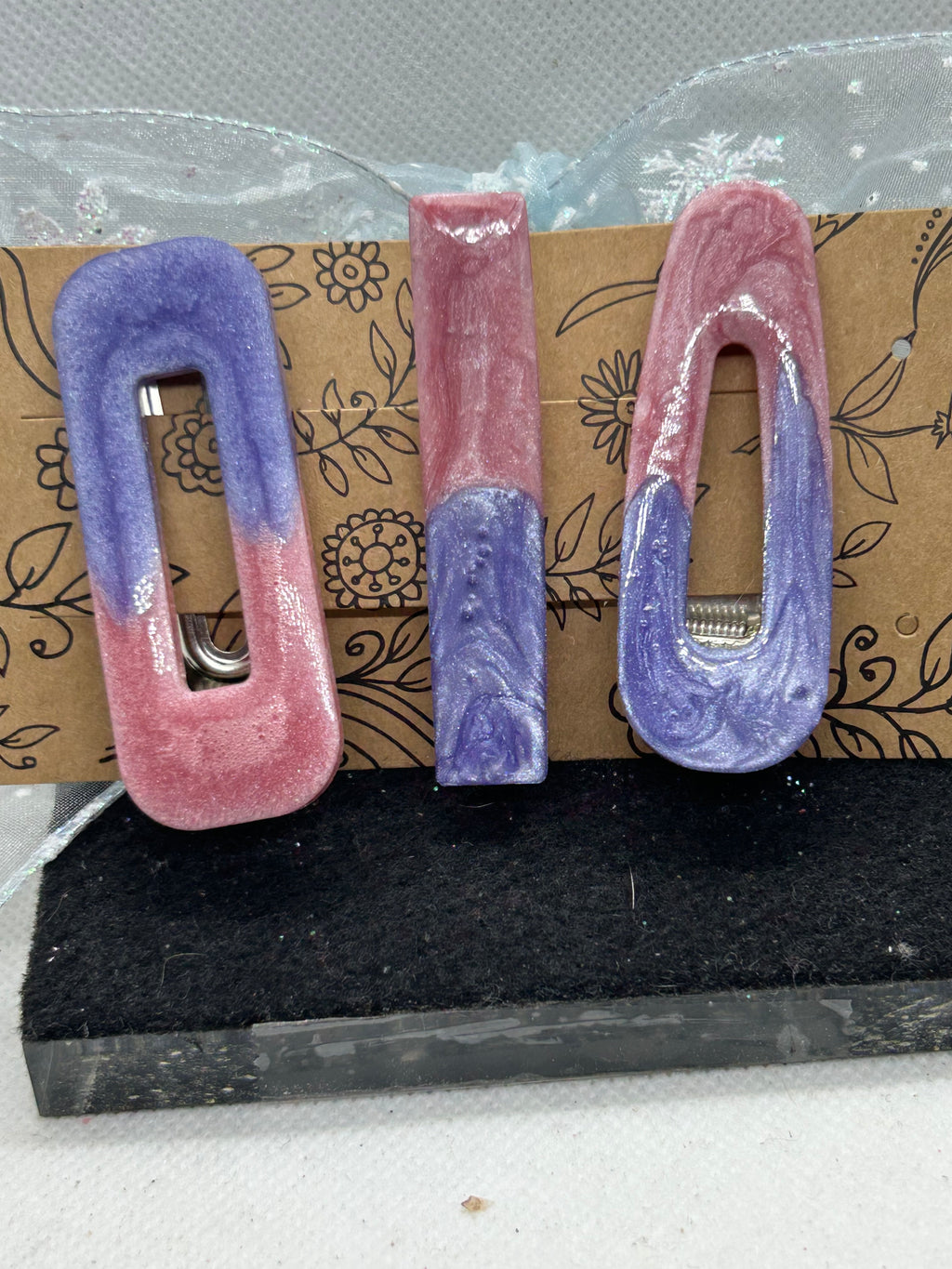 Pink and Purple Hair Clips