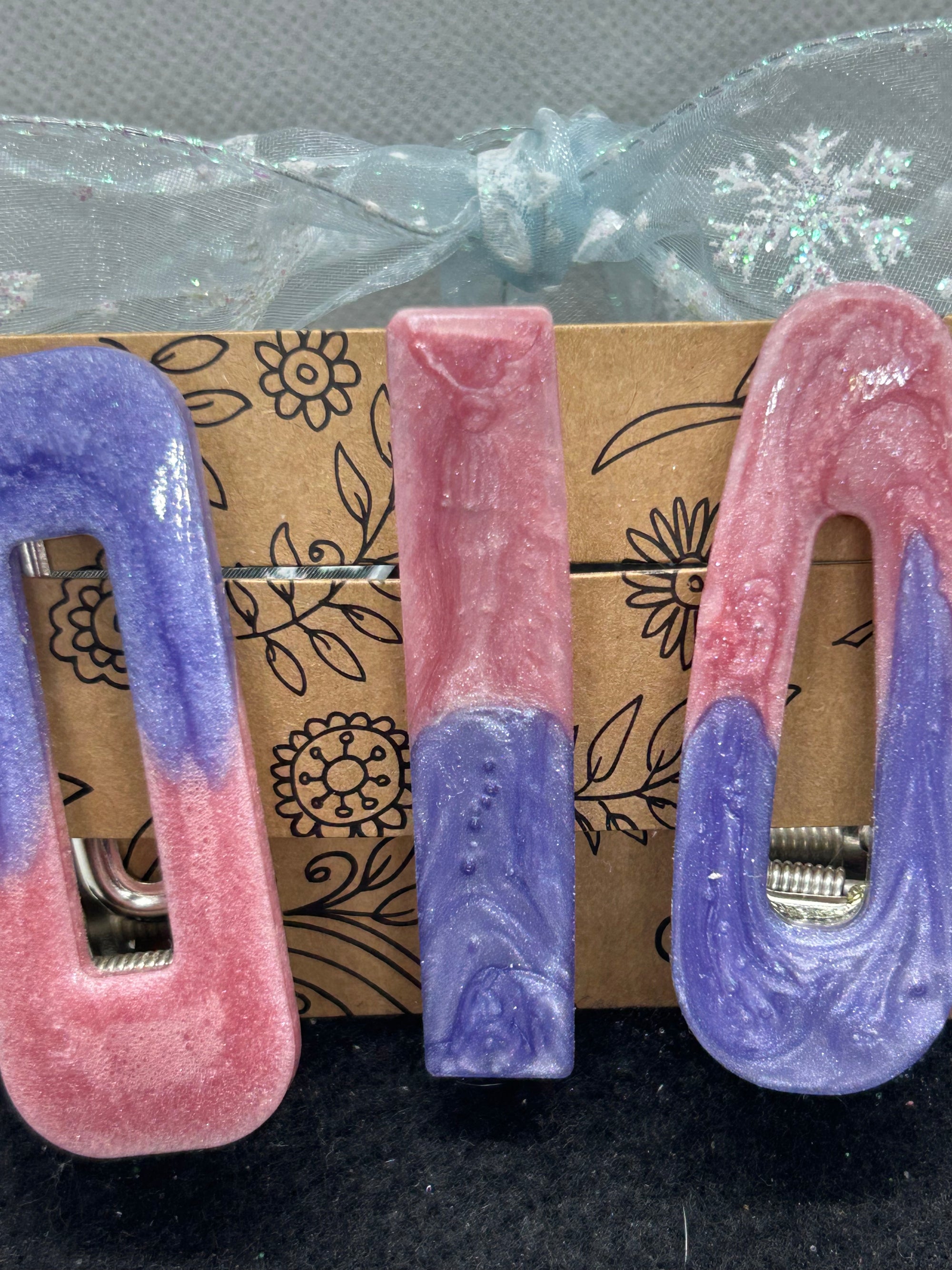 Pink and Purple Hair Clips