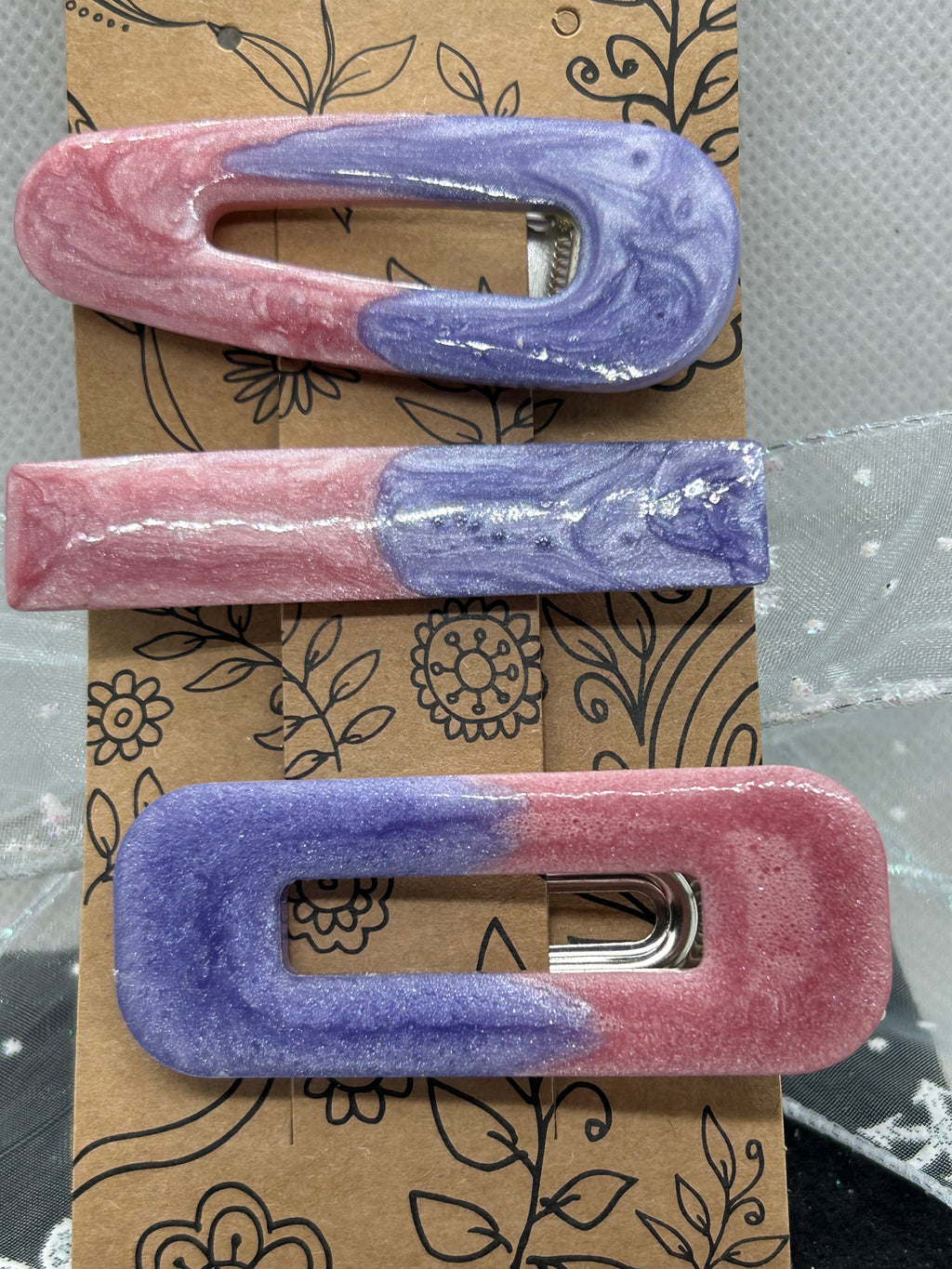 Pink and Purple Hair Clips