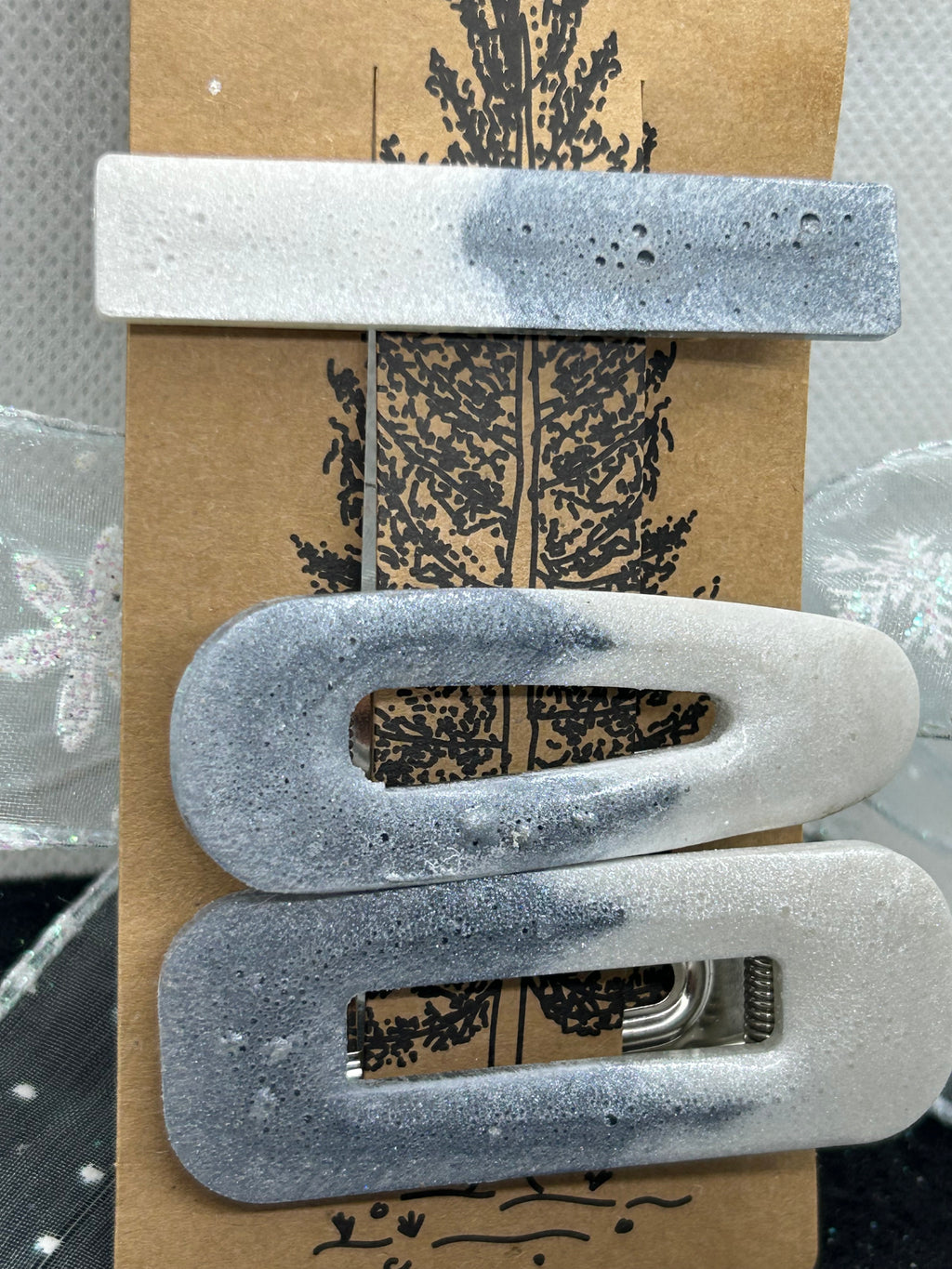 White and Silver Hair Clips