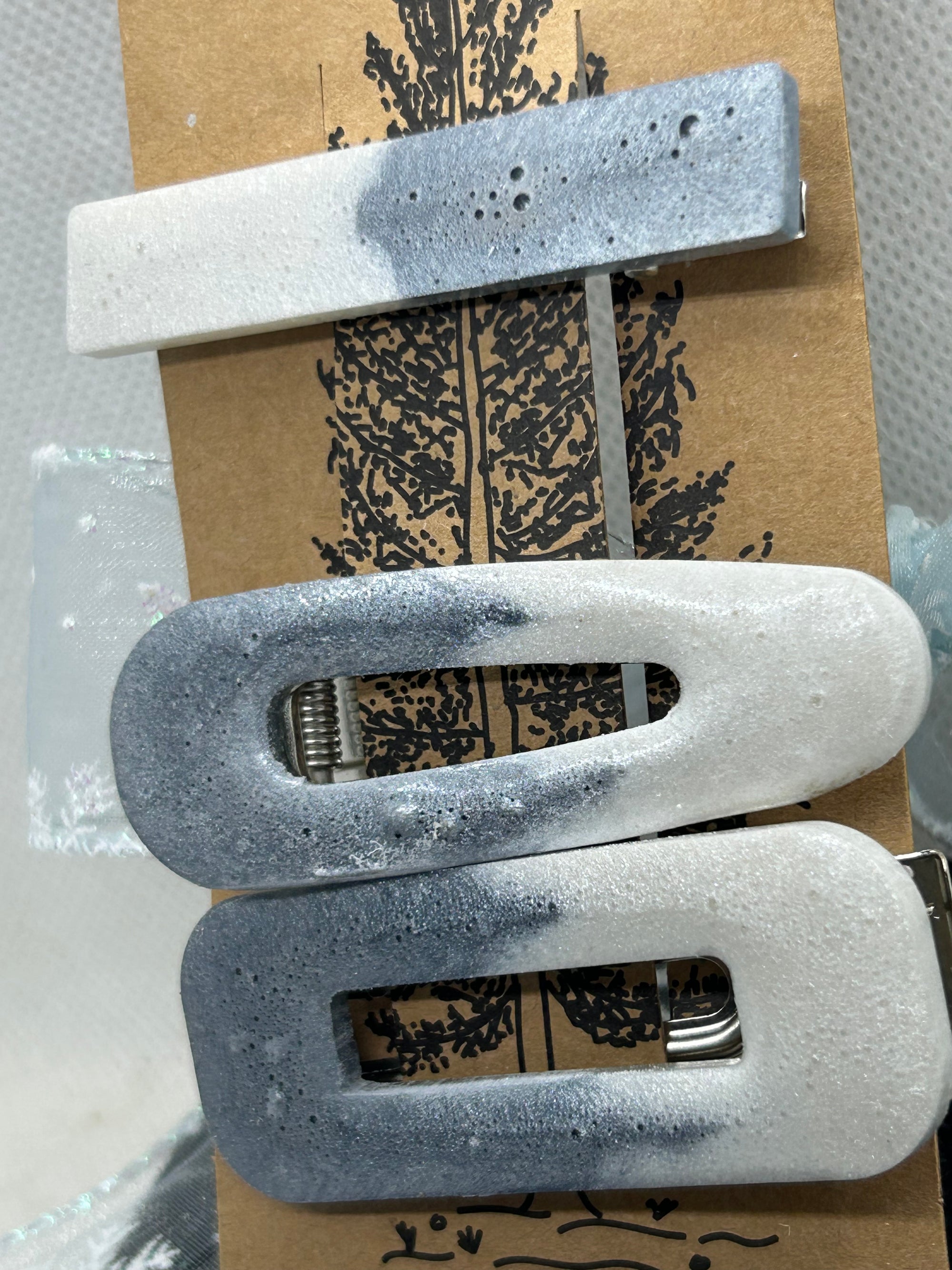 White and Silver Hair Clips