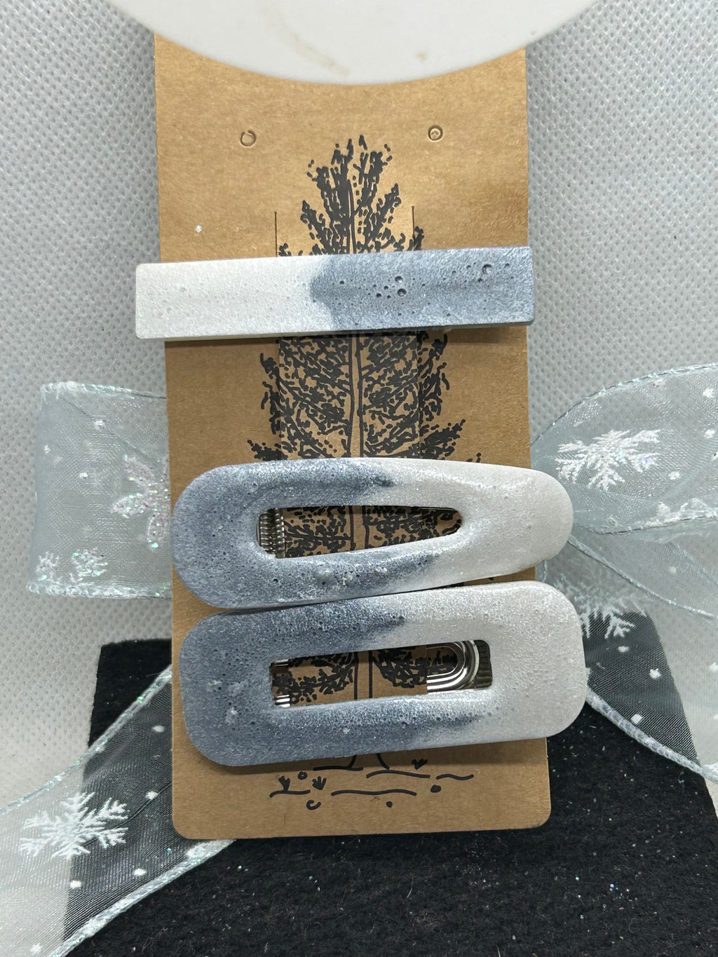 White and Silver Hair Clips