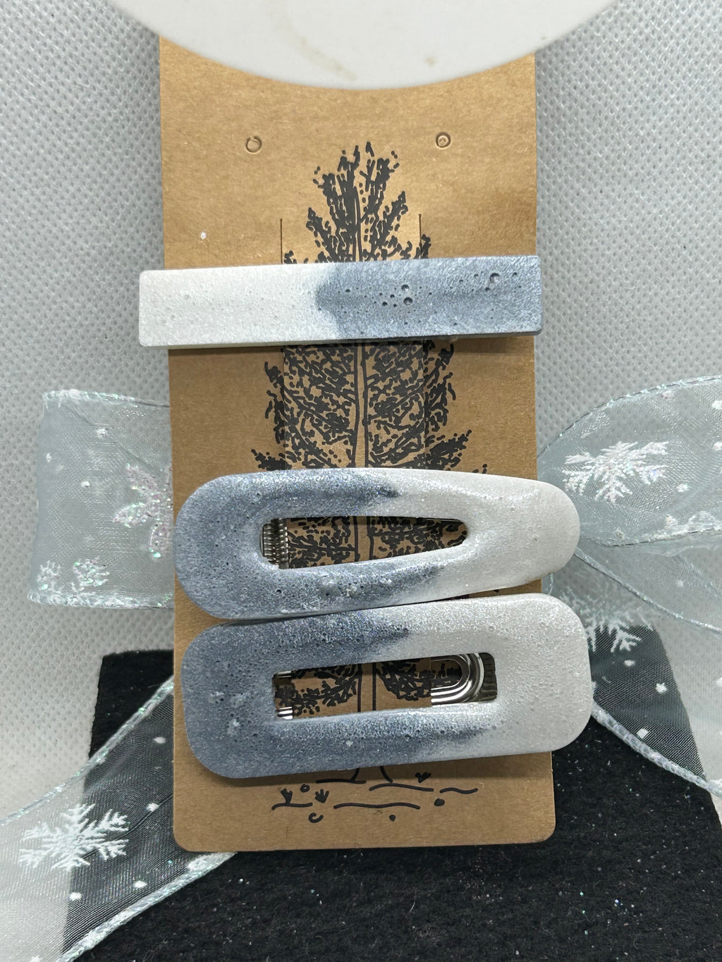 White and Silver Hair Clips