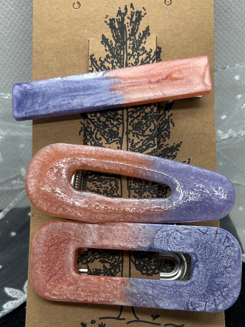 Orange and Purple Hair Clip