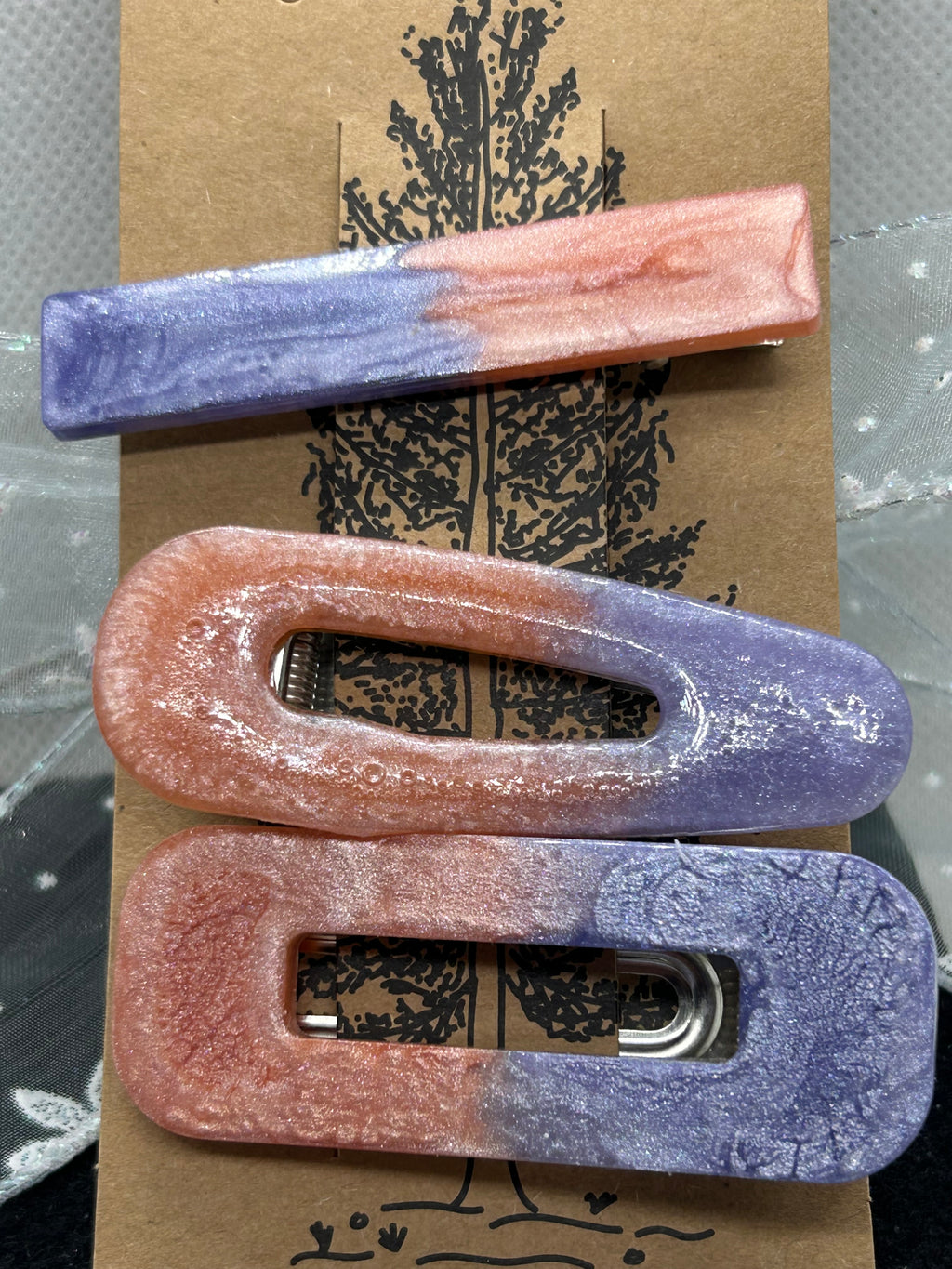 Orange and Purple Hair Clip