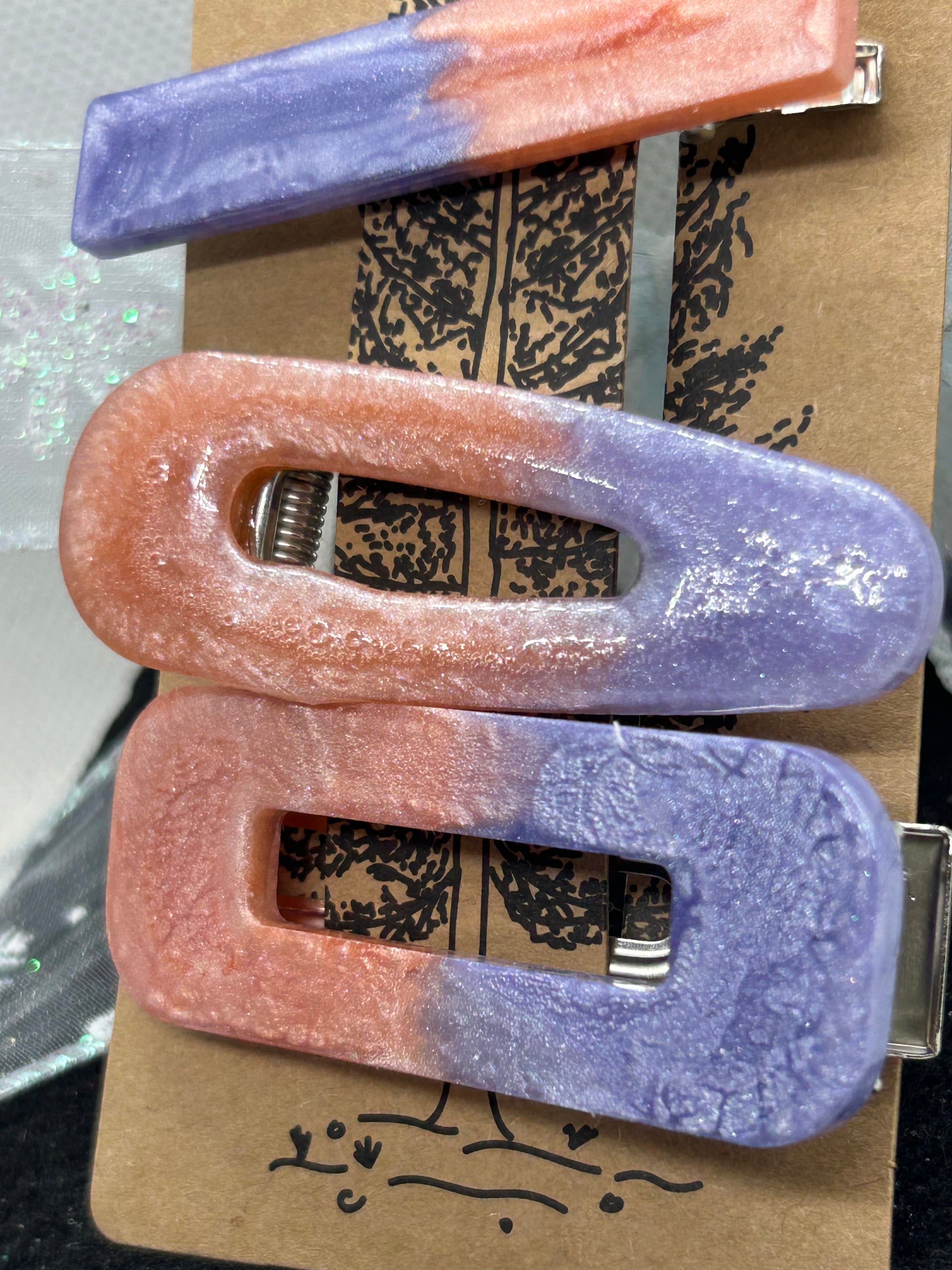 Orange and Purple Hair Clip