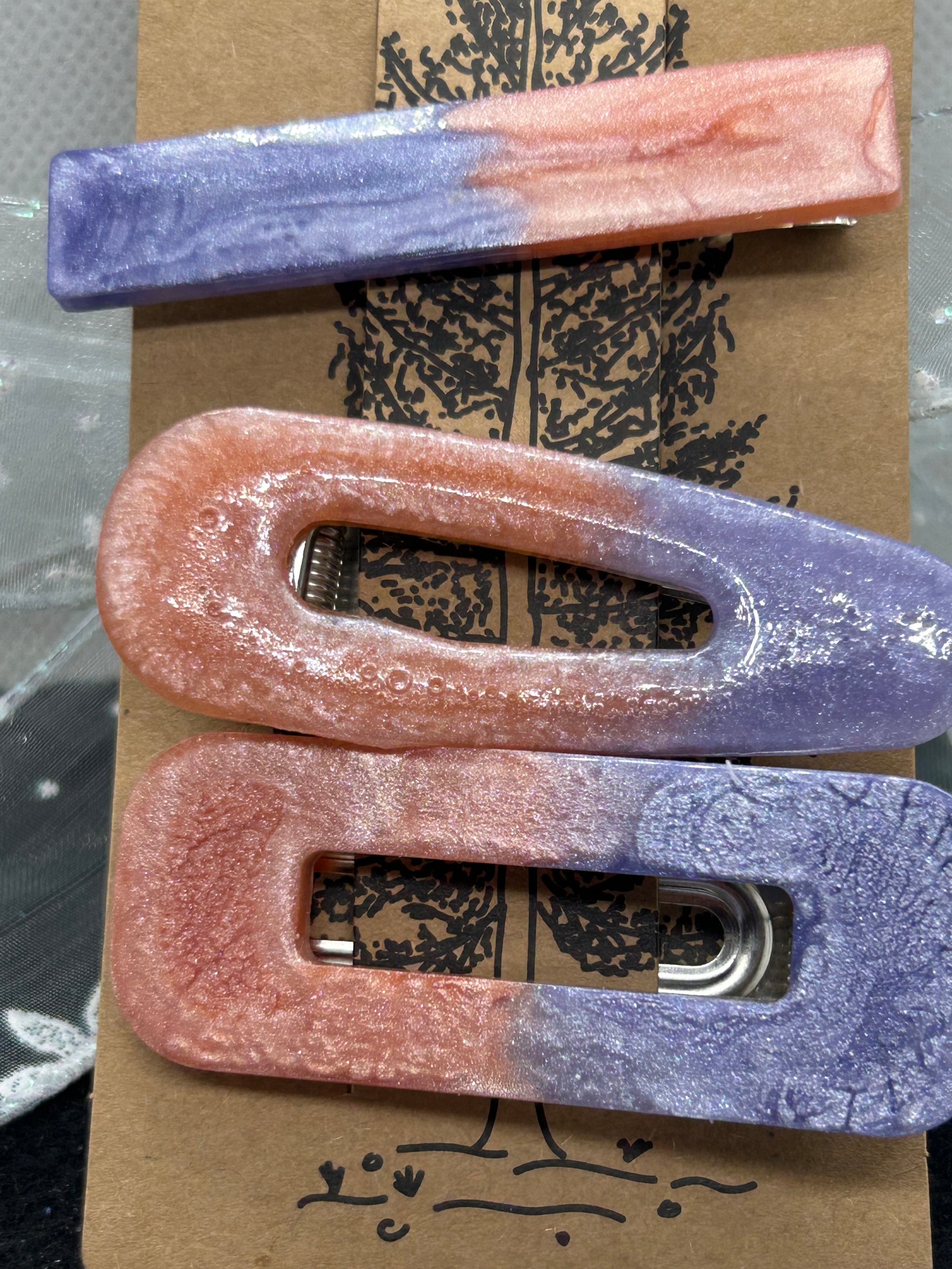 Orange and Purple Hair Clip