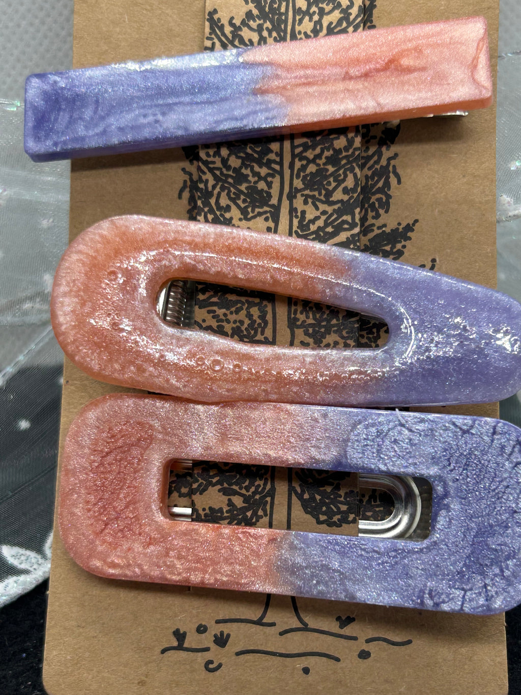 Orange and Purple Hair Clip