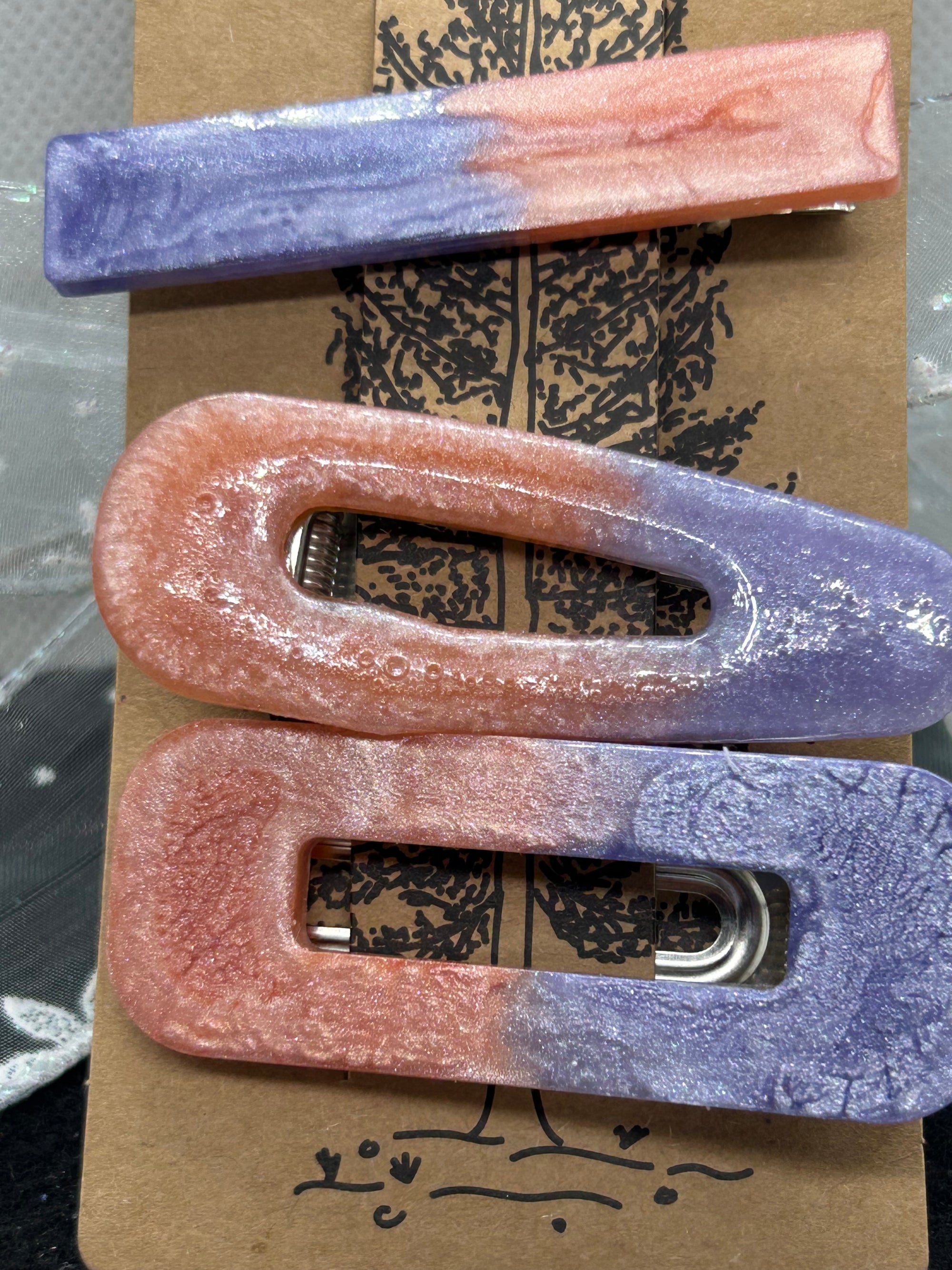 Orange and Purple Hair Clip