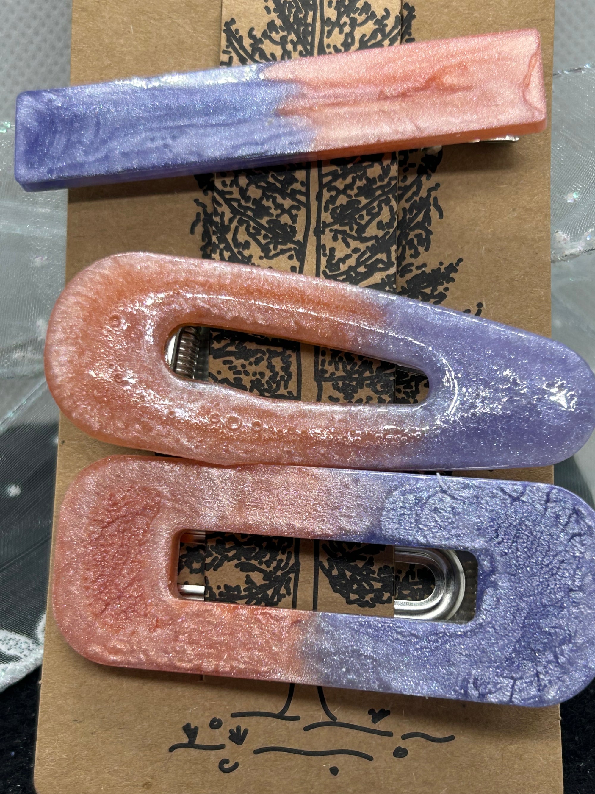 Orange and Purple Hair Clip