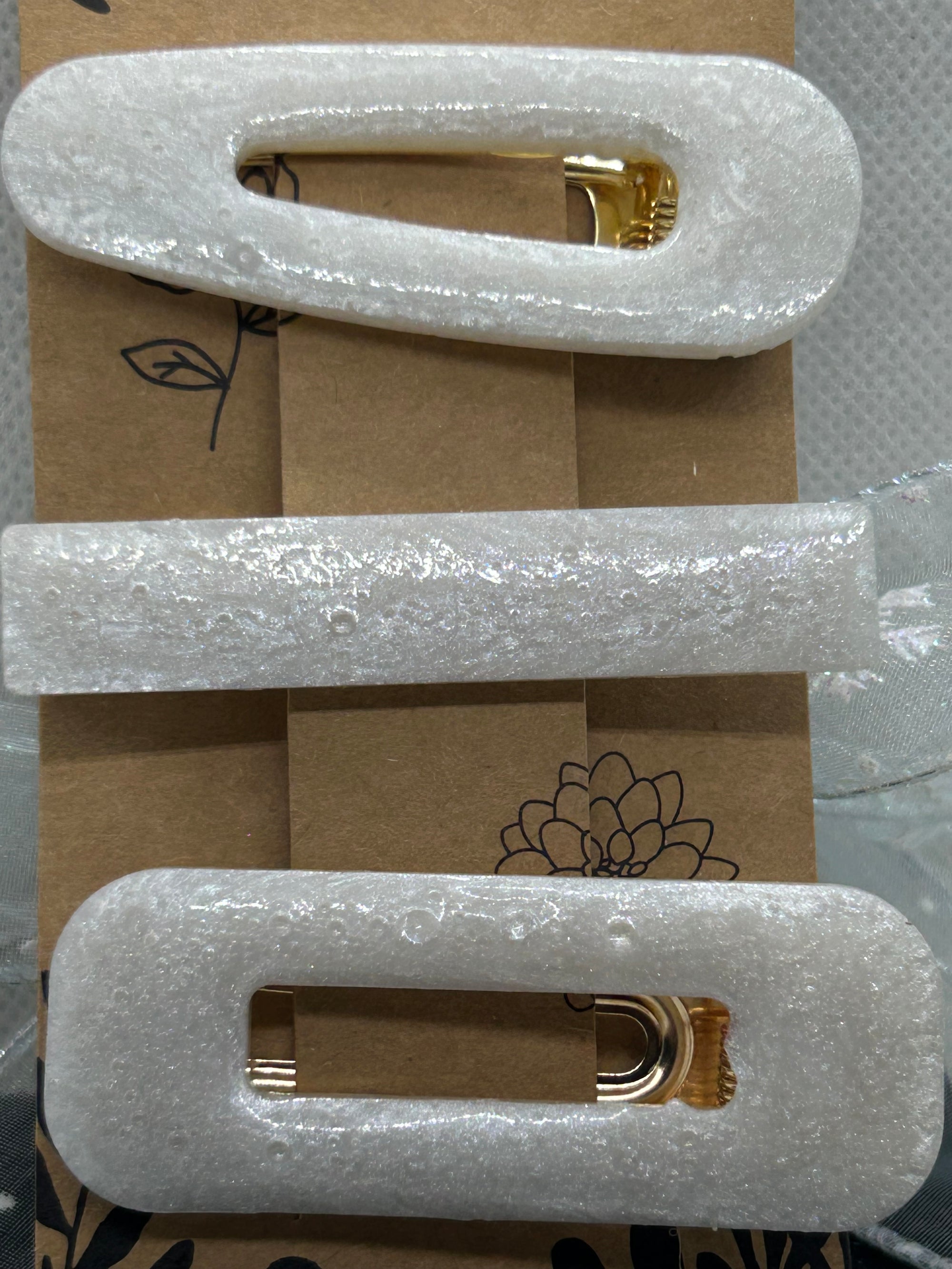 Pearl White Hair Clips