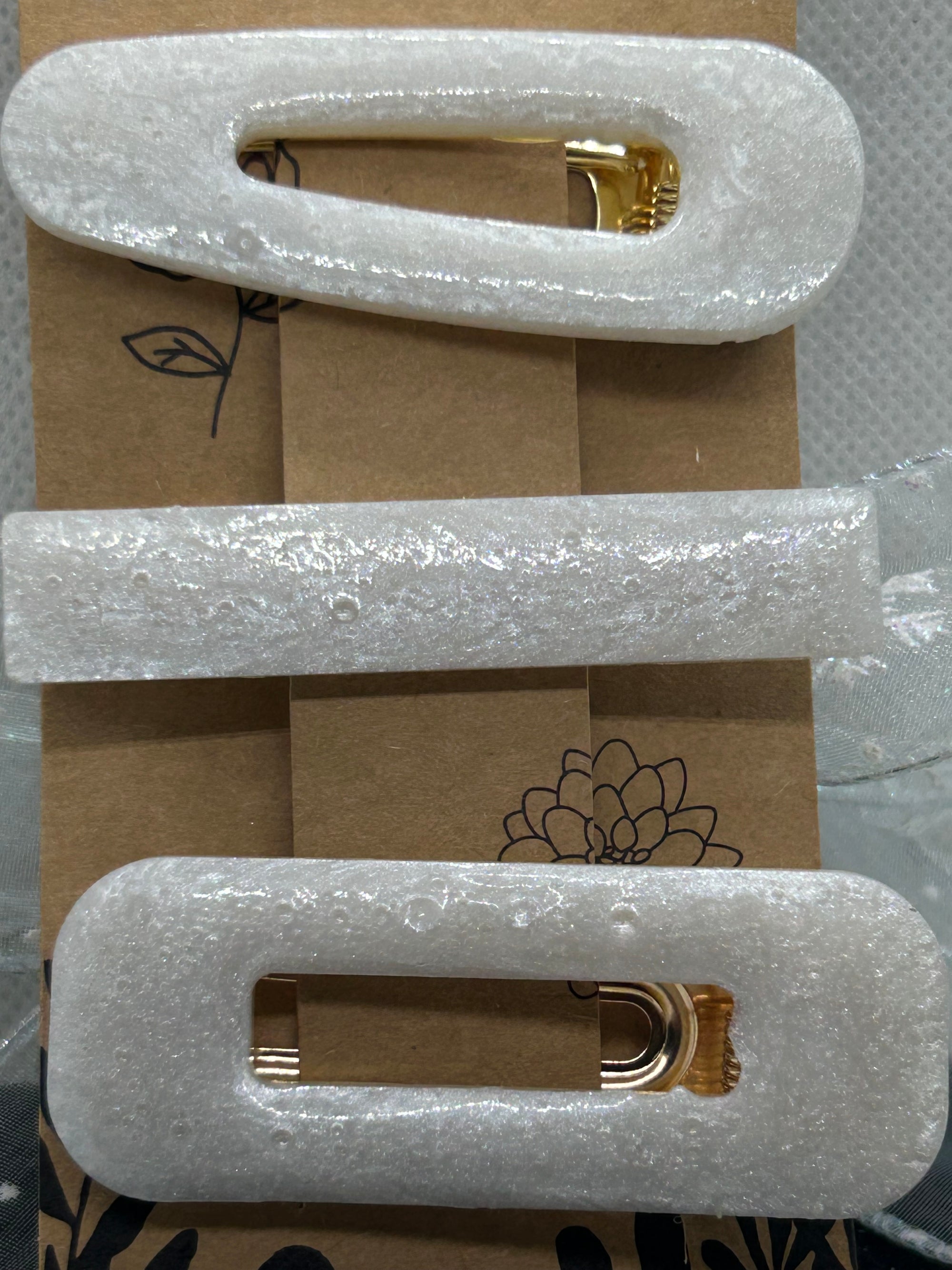 Pearl White Hair Clips