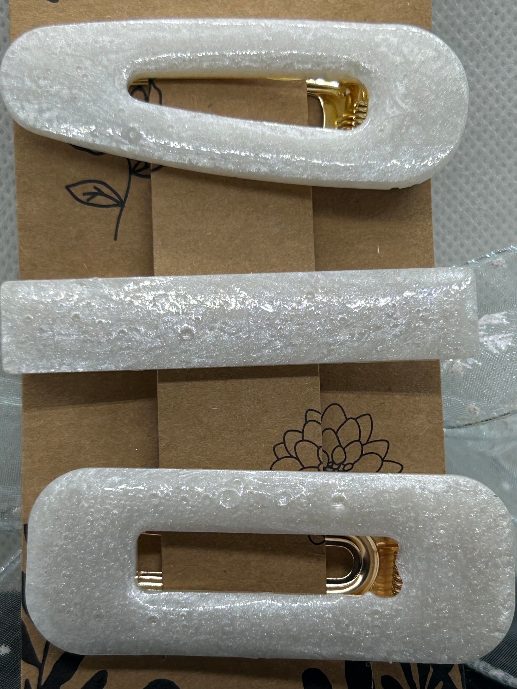 Pearl White Hair Clips
