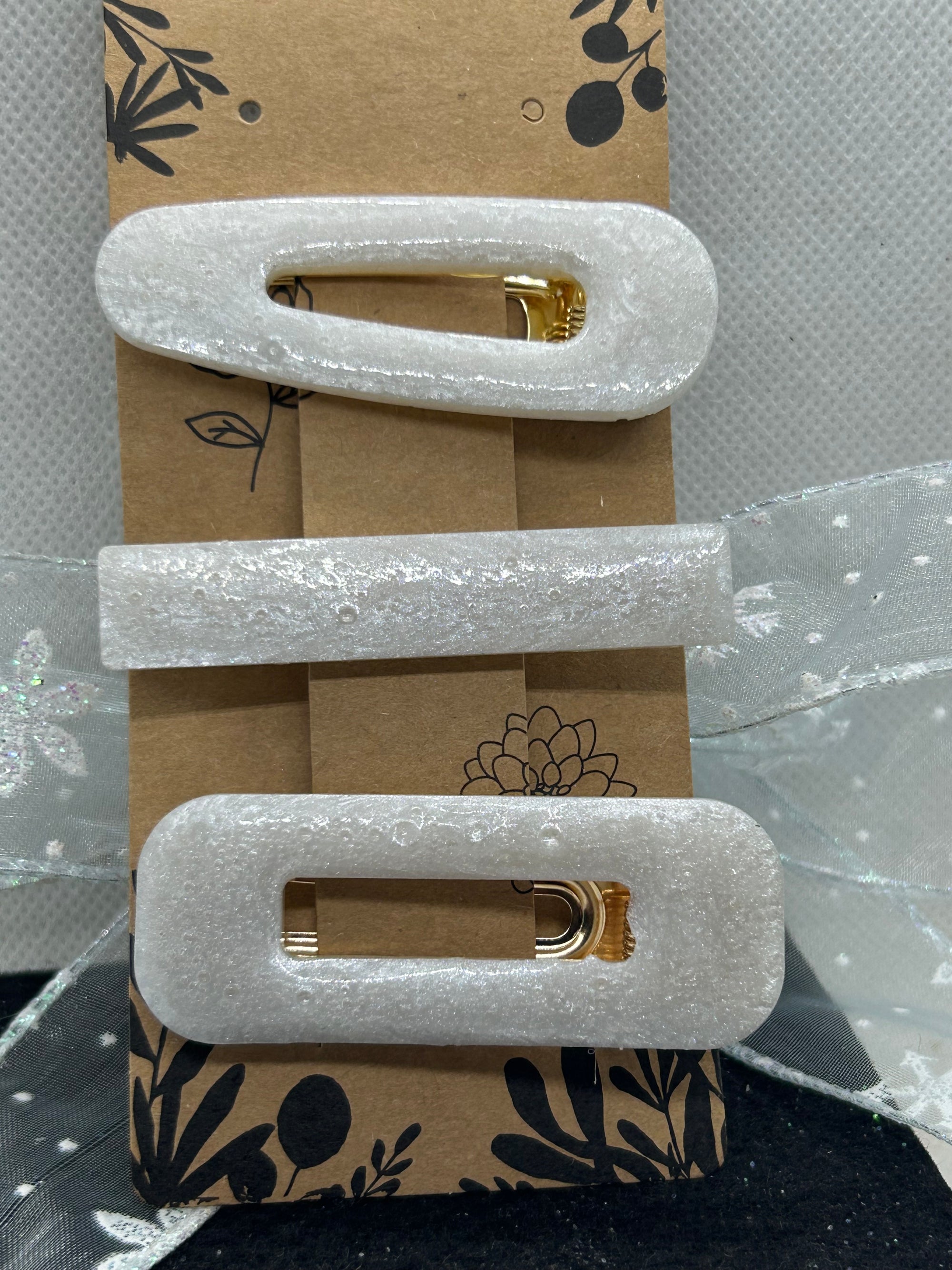 Pearl White Hair Clips