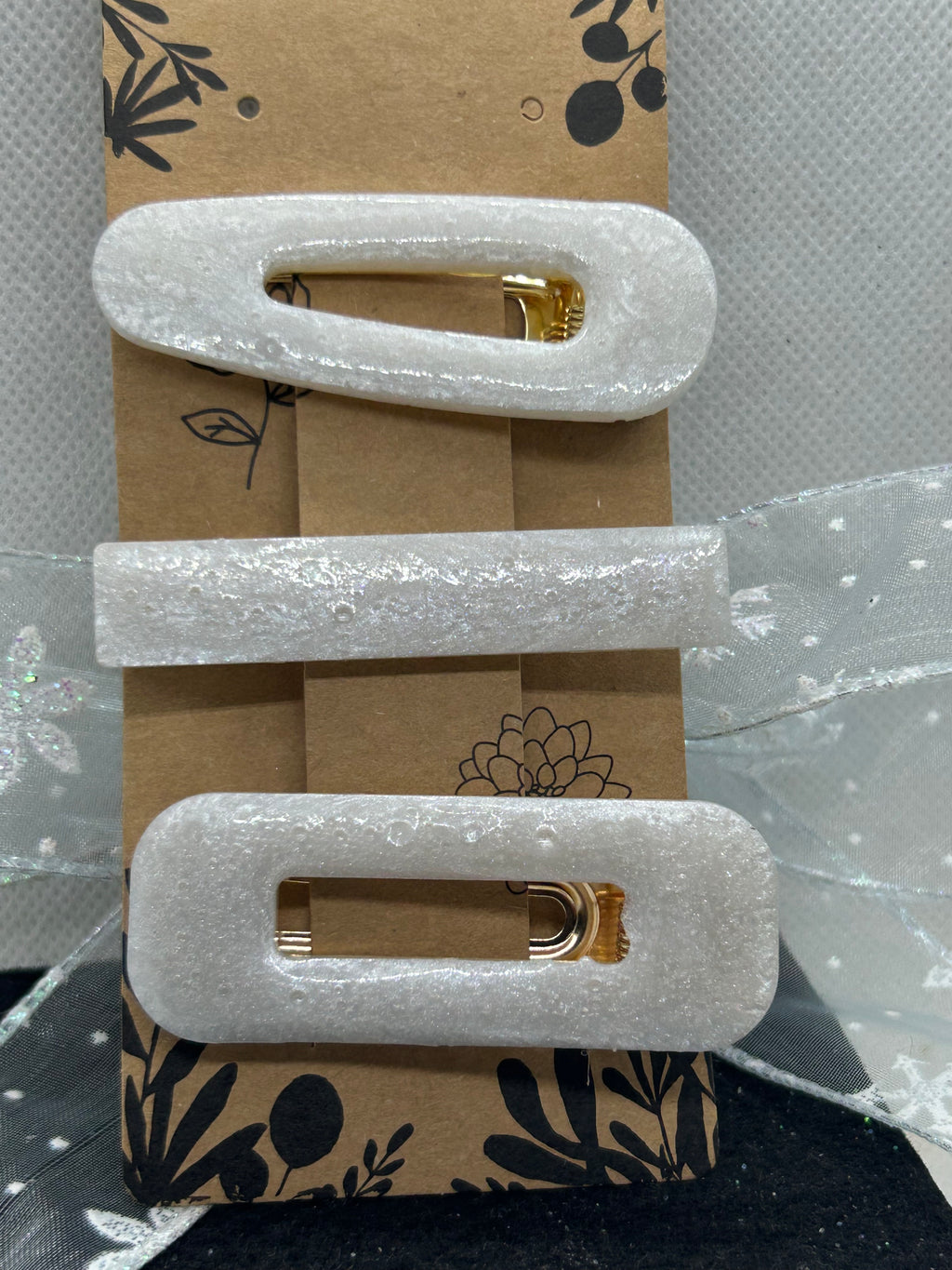 Pearl White Hair Clips
