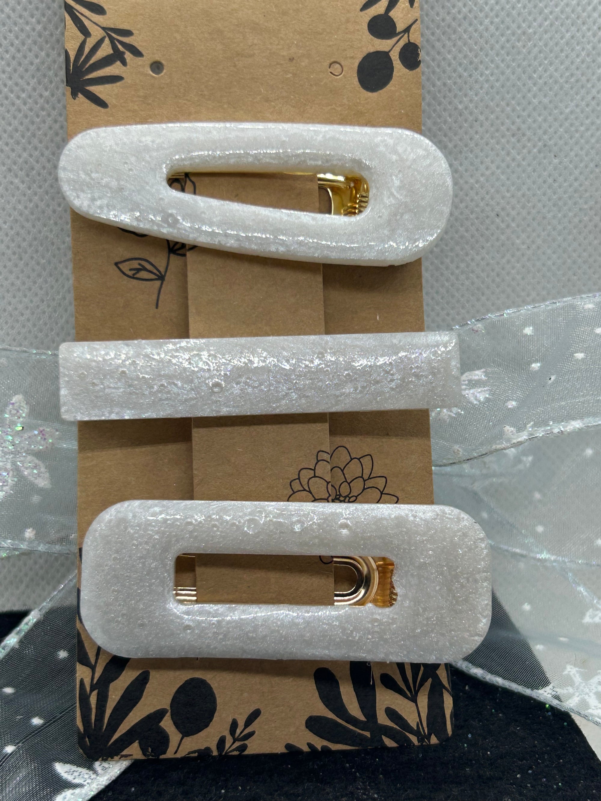 Pearl White Hair Clips