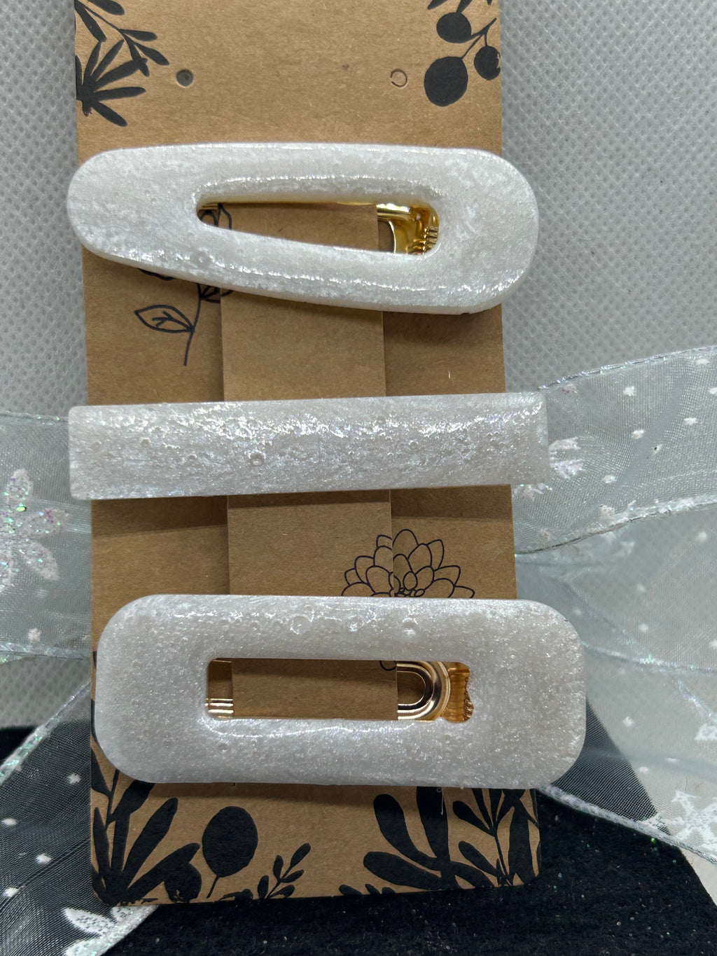 Pearl White Hair Clips