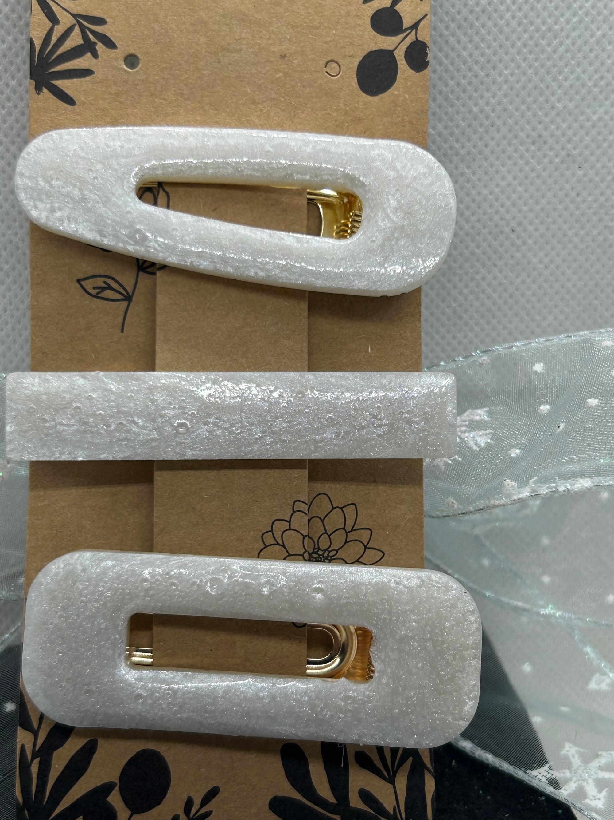 Pearl White Hair Clips