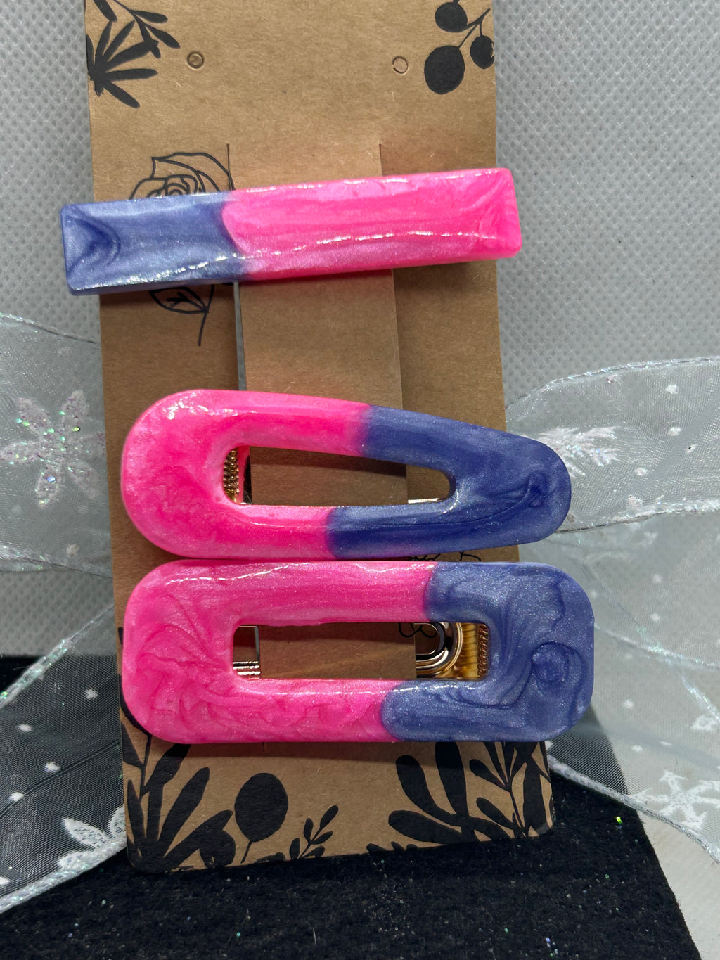 Hot Pink and Purple Hair Clips