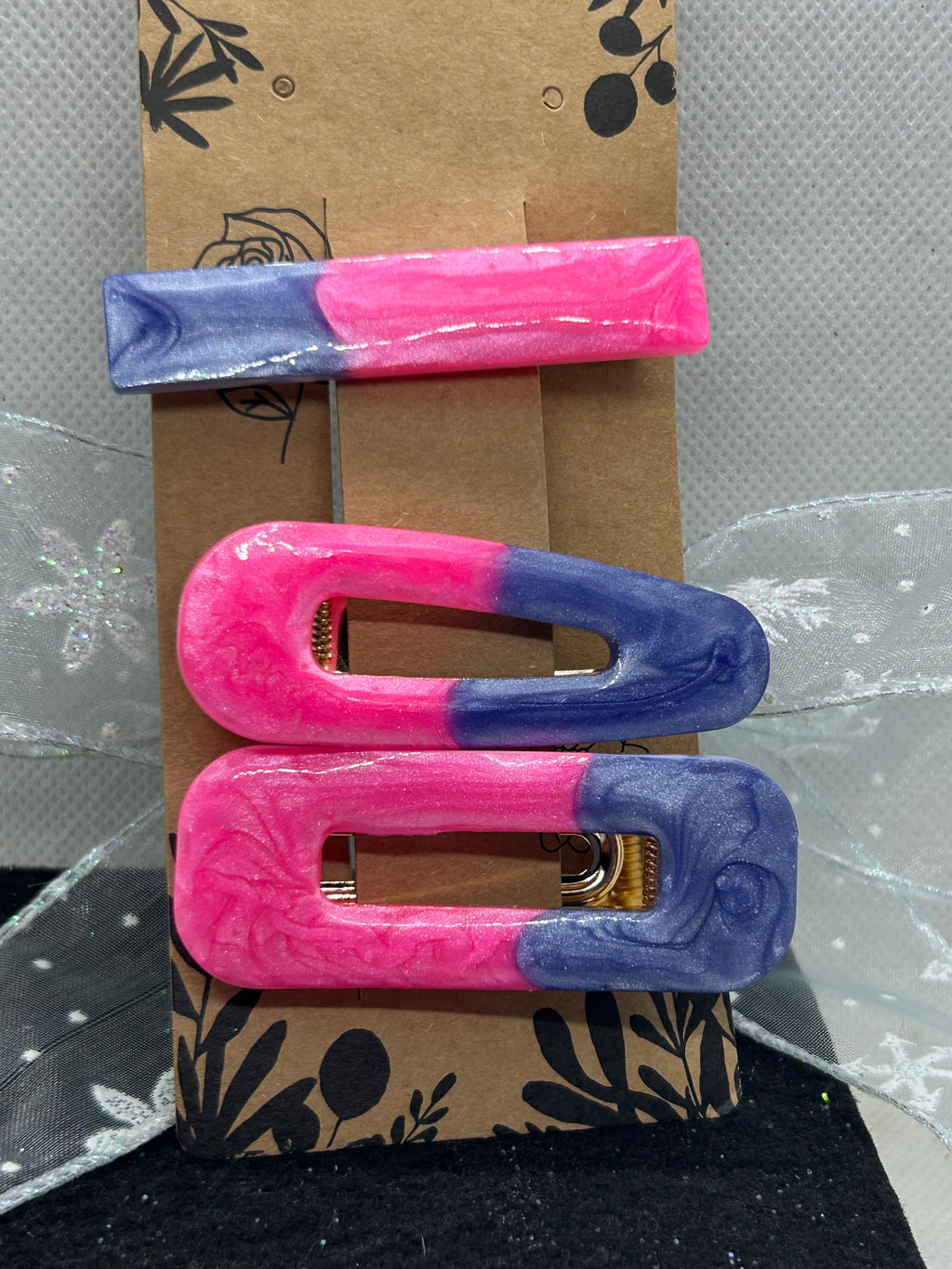 Hot Pink and Purple Hair Clips