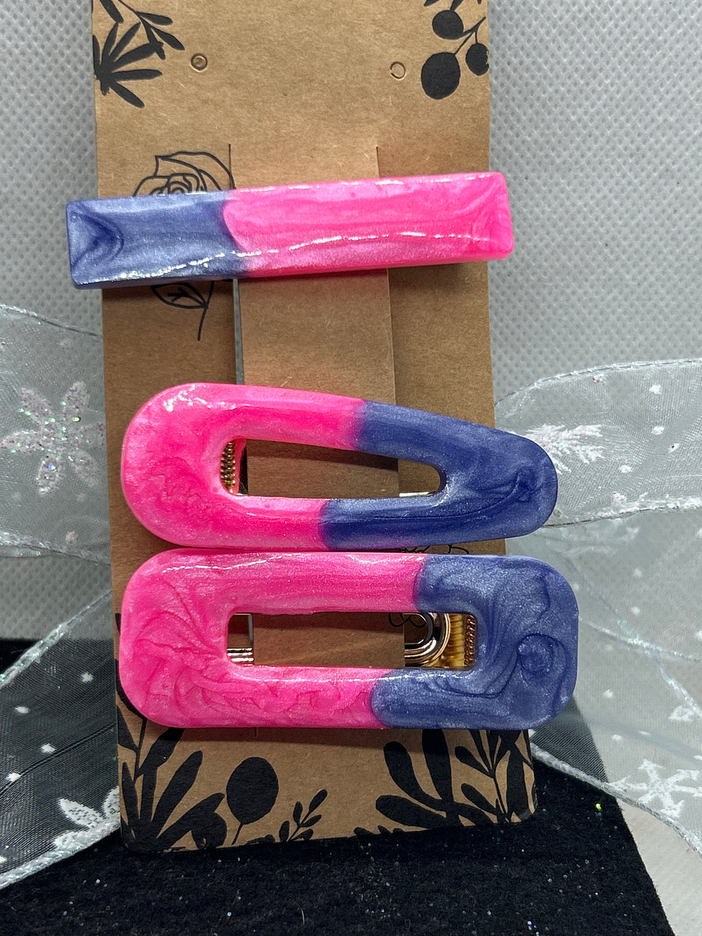 Hot Pink and Purple Hair Clips