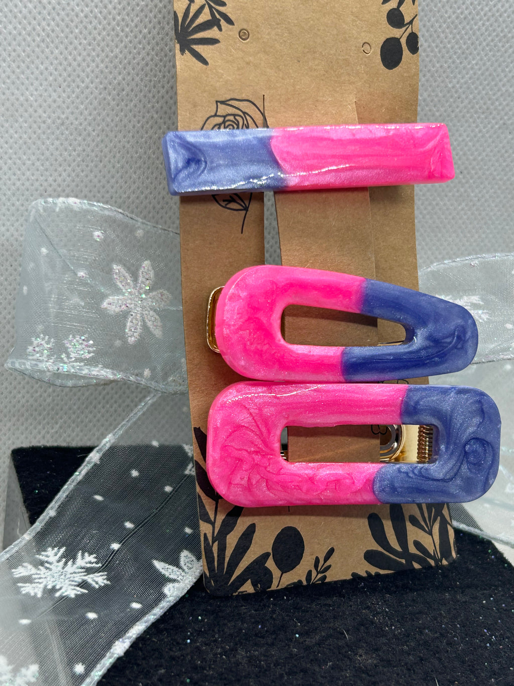 Hot Pink and Purple Hair Clips