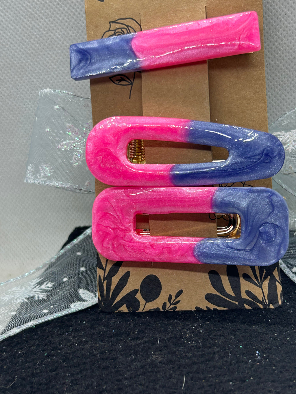 Hot Pink and Purple Hair Clips