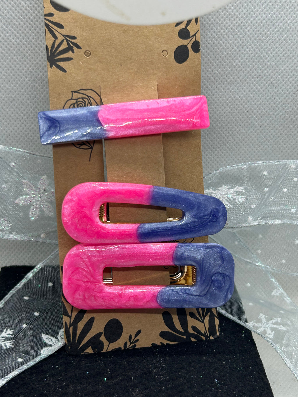 Hot Pink and Purple Hair Clips