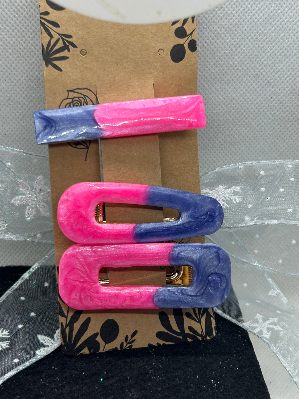 Hot Pink and Purple Hair Clips