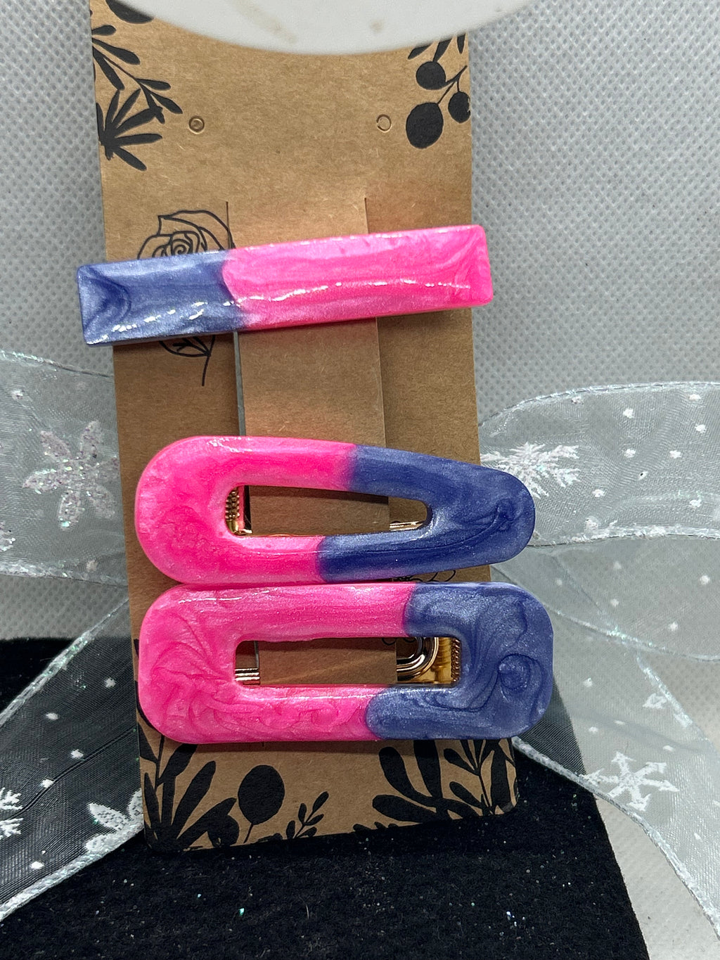 Hot Pink and Purple Hair Clips