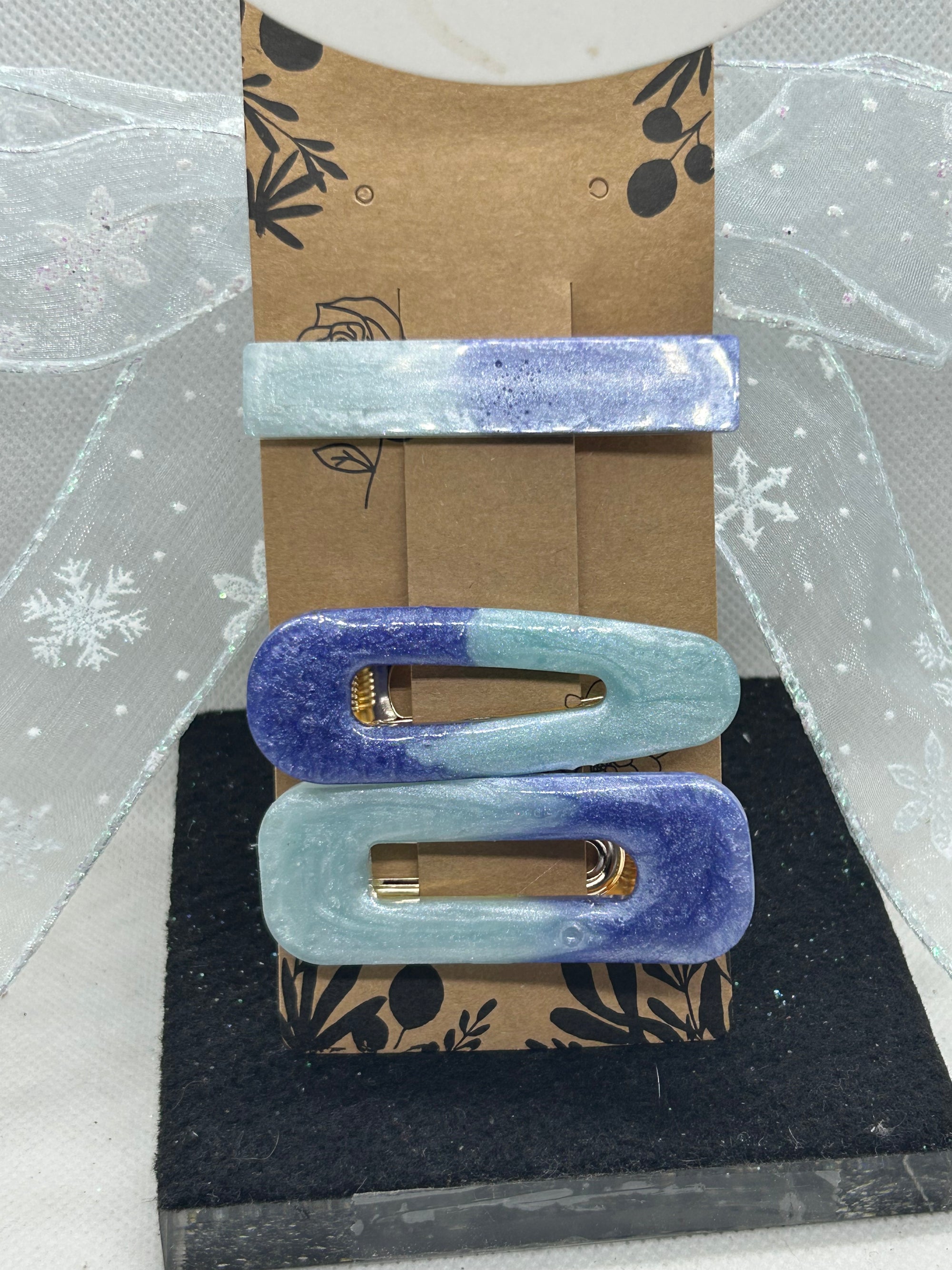 Blue On Blue Hair Clips