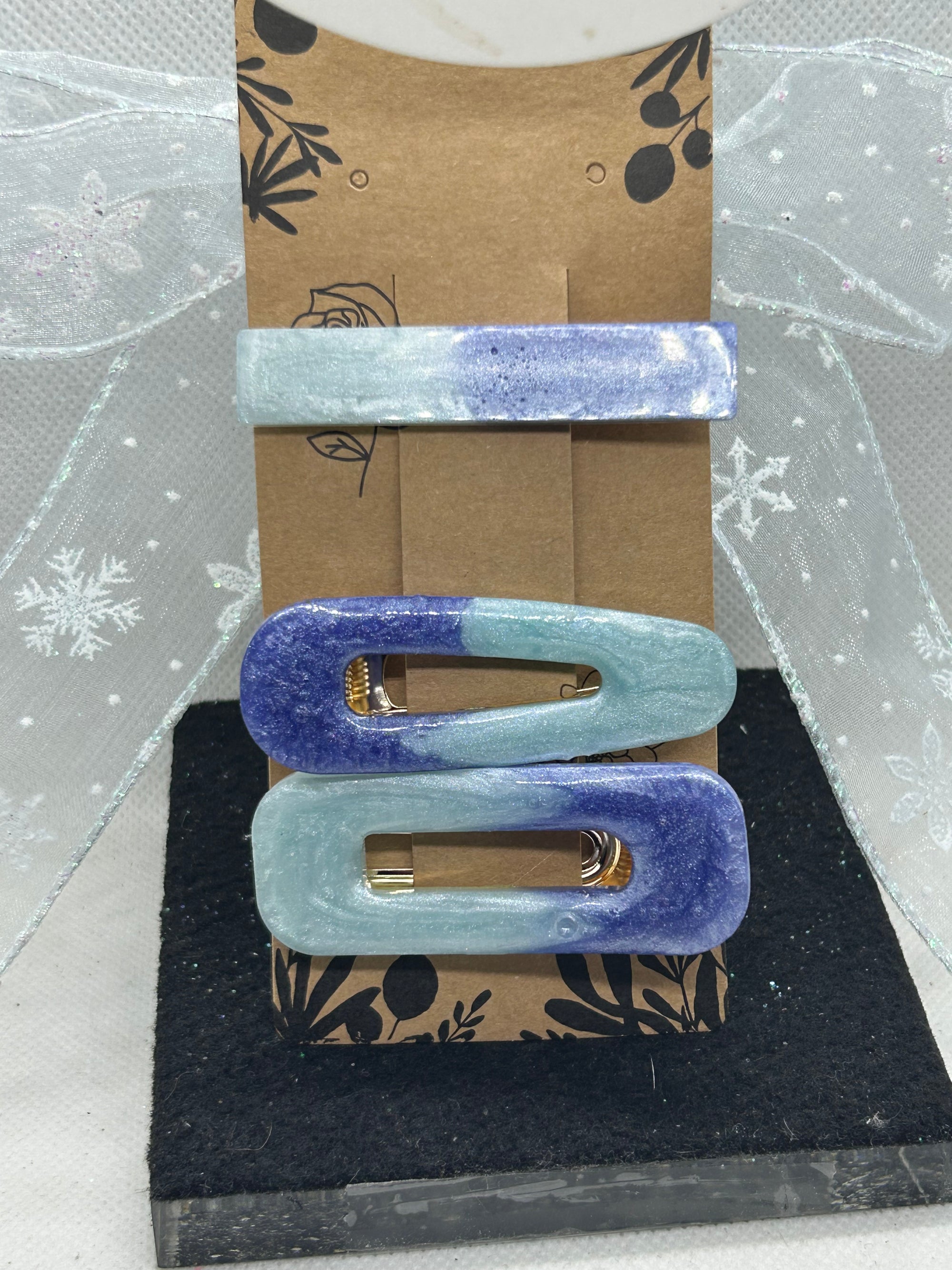 Blue On Blue Hair Clips