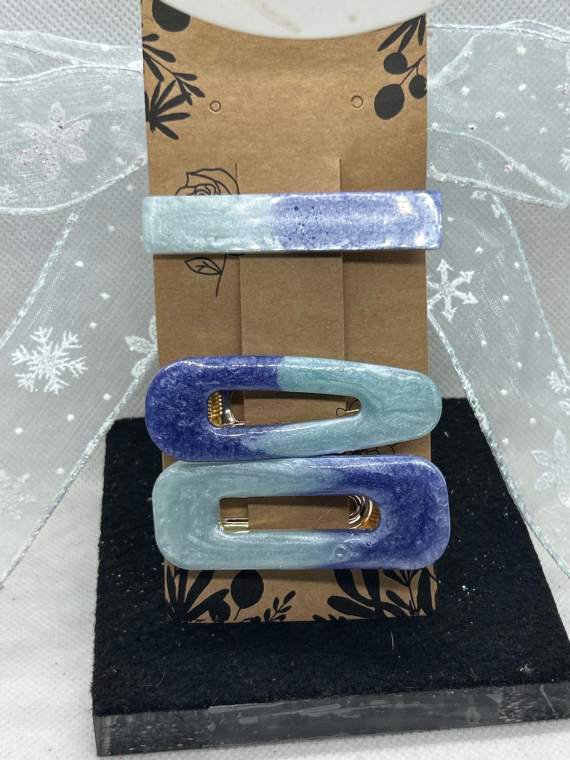 Blue On Blue Hair Clips