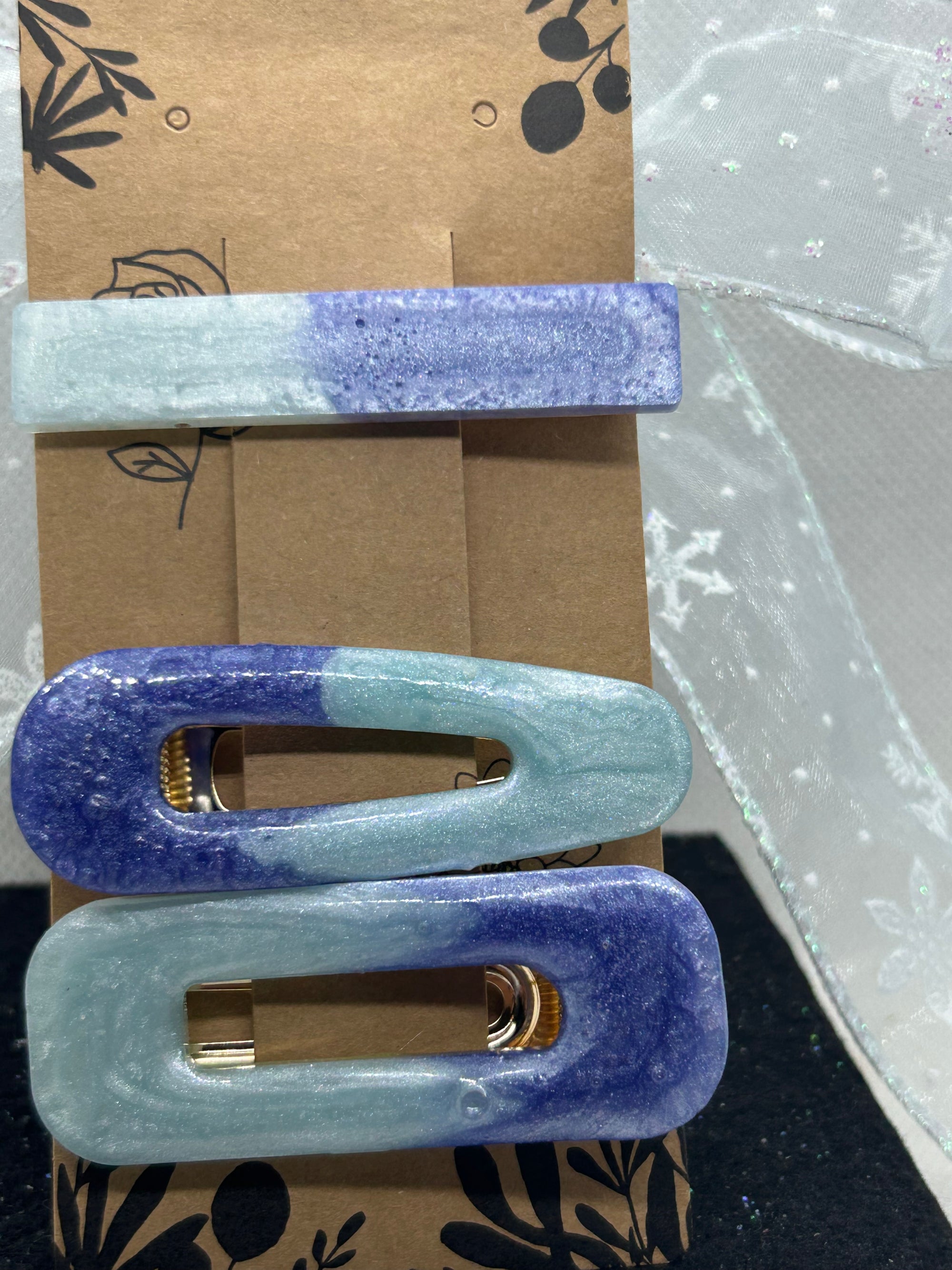 Blue On Blue Hair Clips